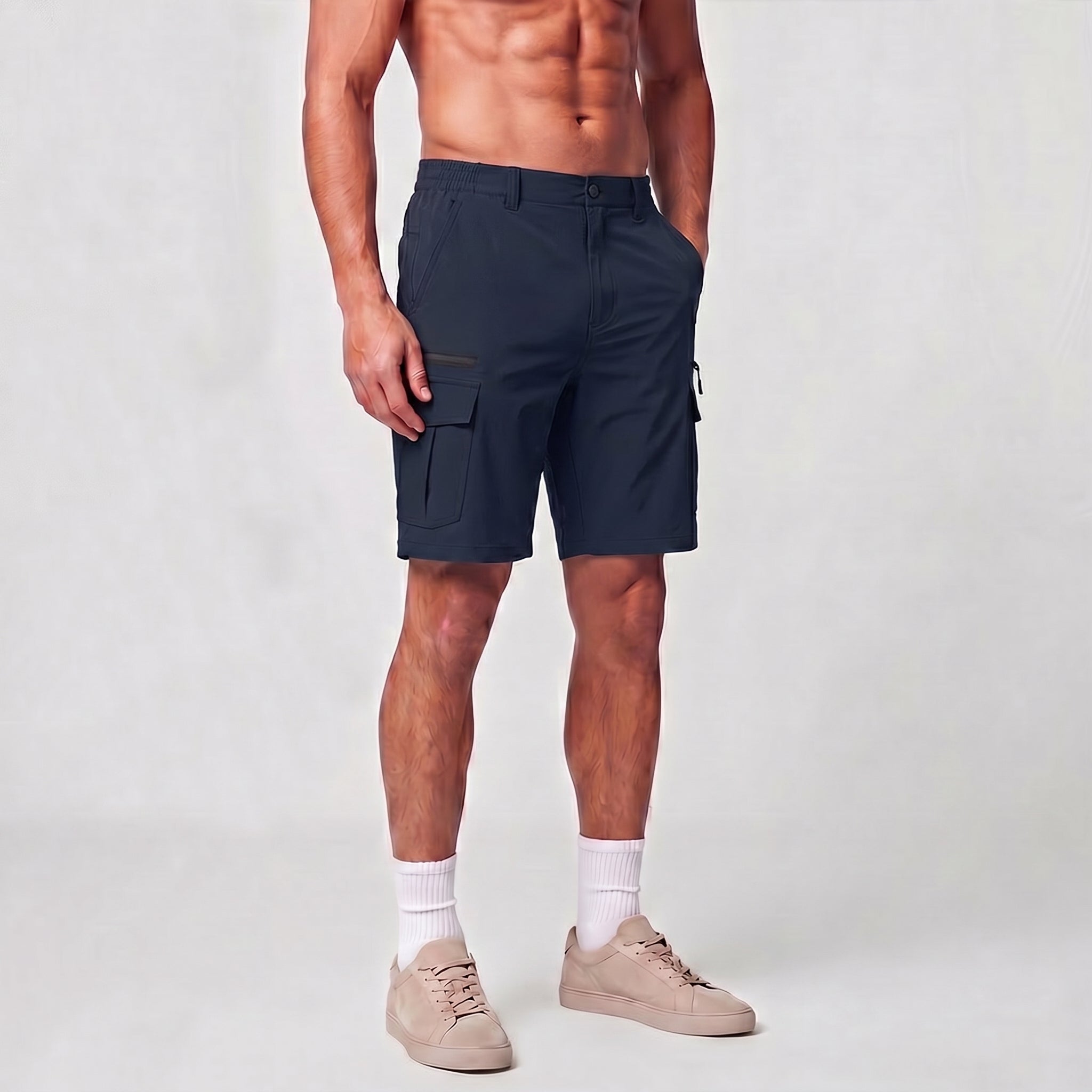 Men 9 Inch Hiking Cargo Shorts - Water Resistant 7 Pocket Stretch Tactical Shorts