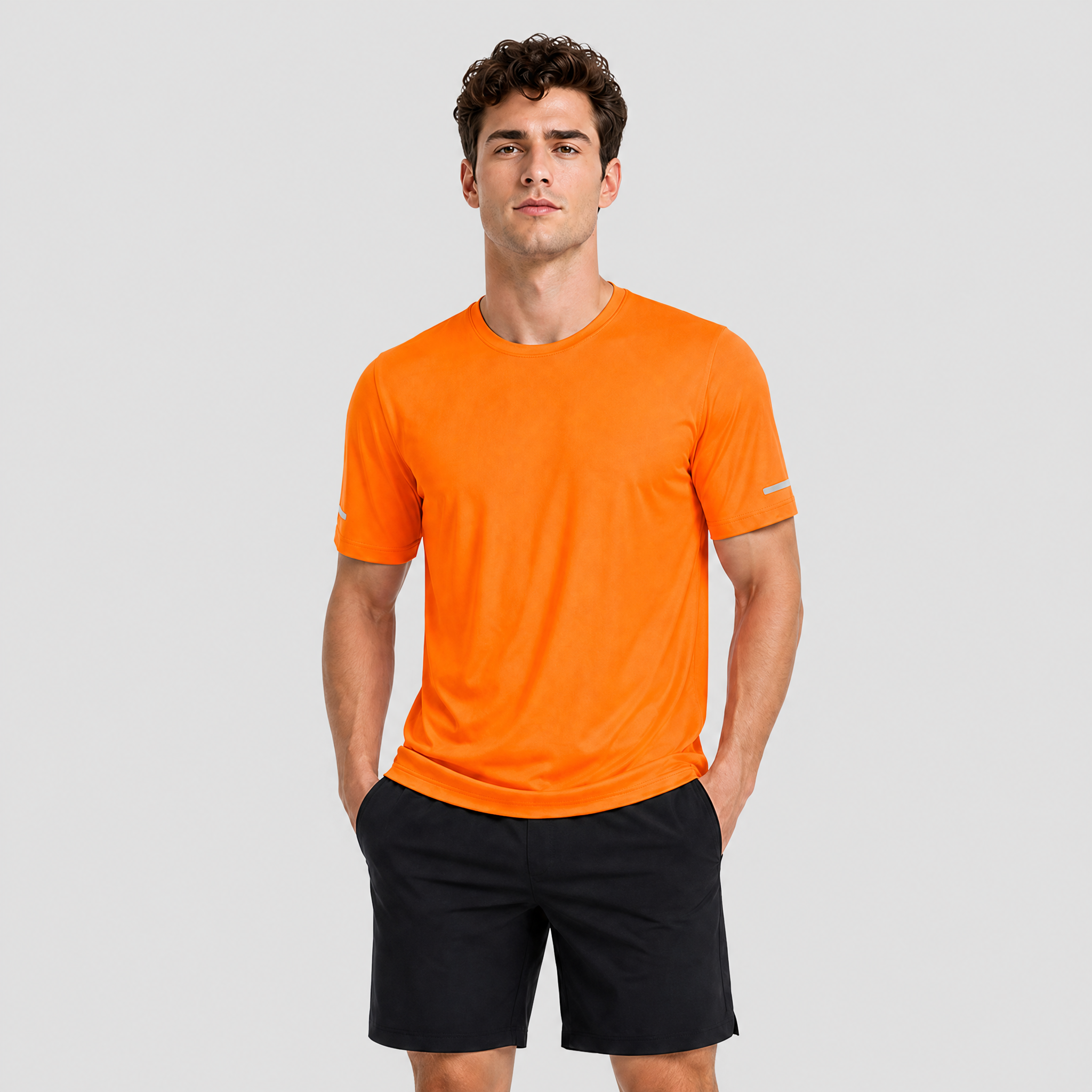 Black MAGCOMSEN Men's Dry Fit Sun Protection Stretch Training & Sports T-Shirts in #Color_Orange