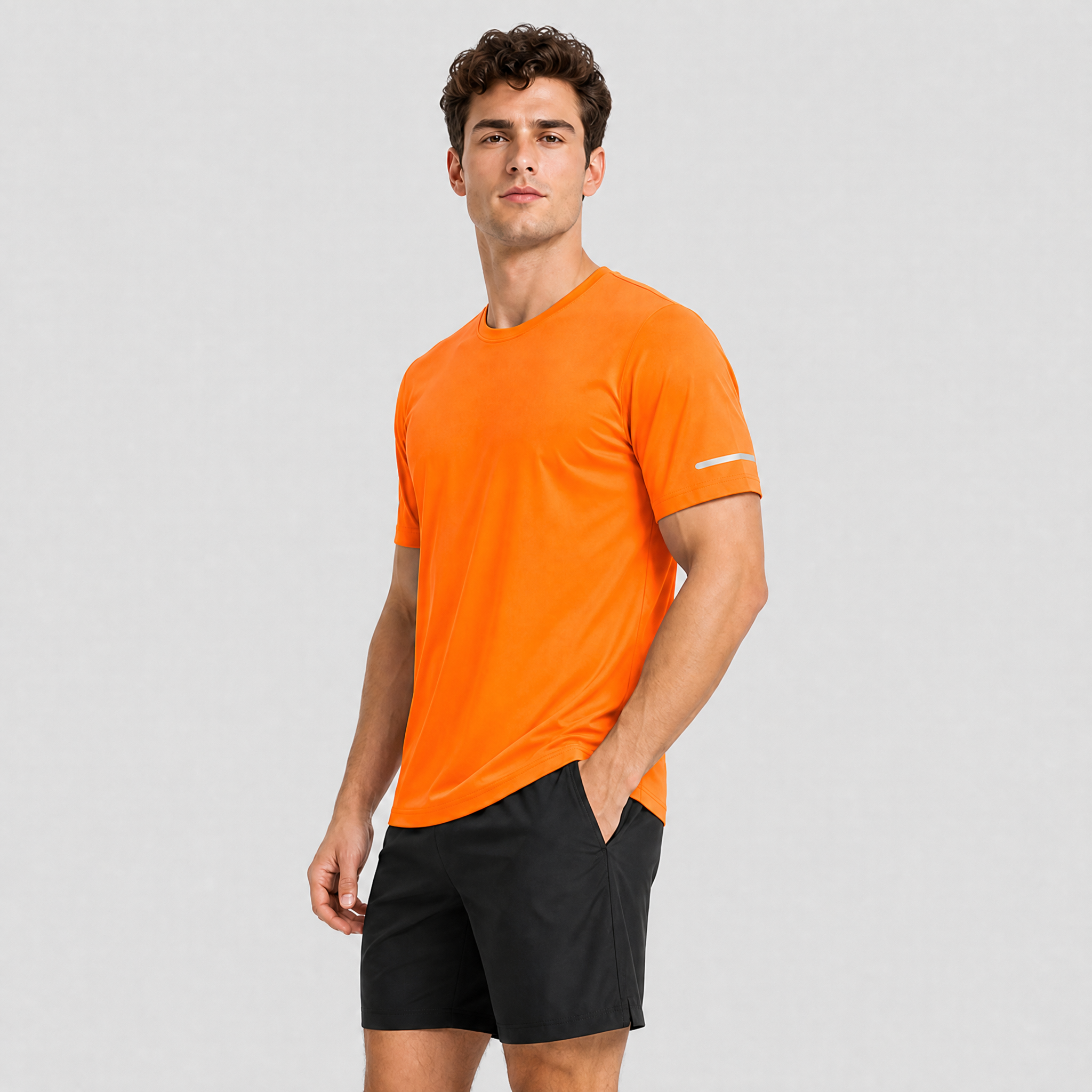 Black MAGCOMSEN Men's Dry Fit Sun Protection Stretch Training & Sports T-Shirts in #Color_Orange