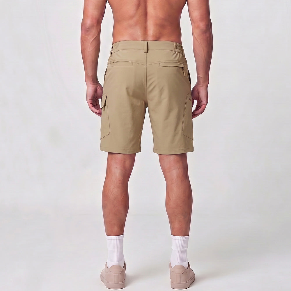 Men 9 Inch Hiking Cargo Shorts - Water Resistant 7 Pocket Stretch Tactical Shorts