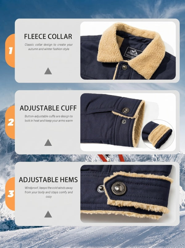 Men's Denim Canvas Sherpa Lined Trucker Jacket