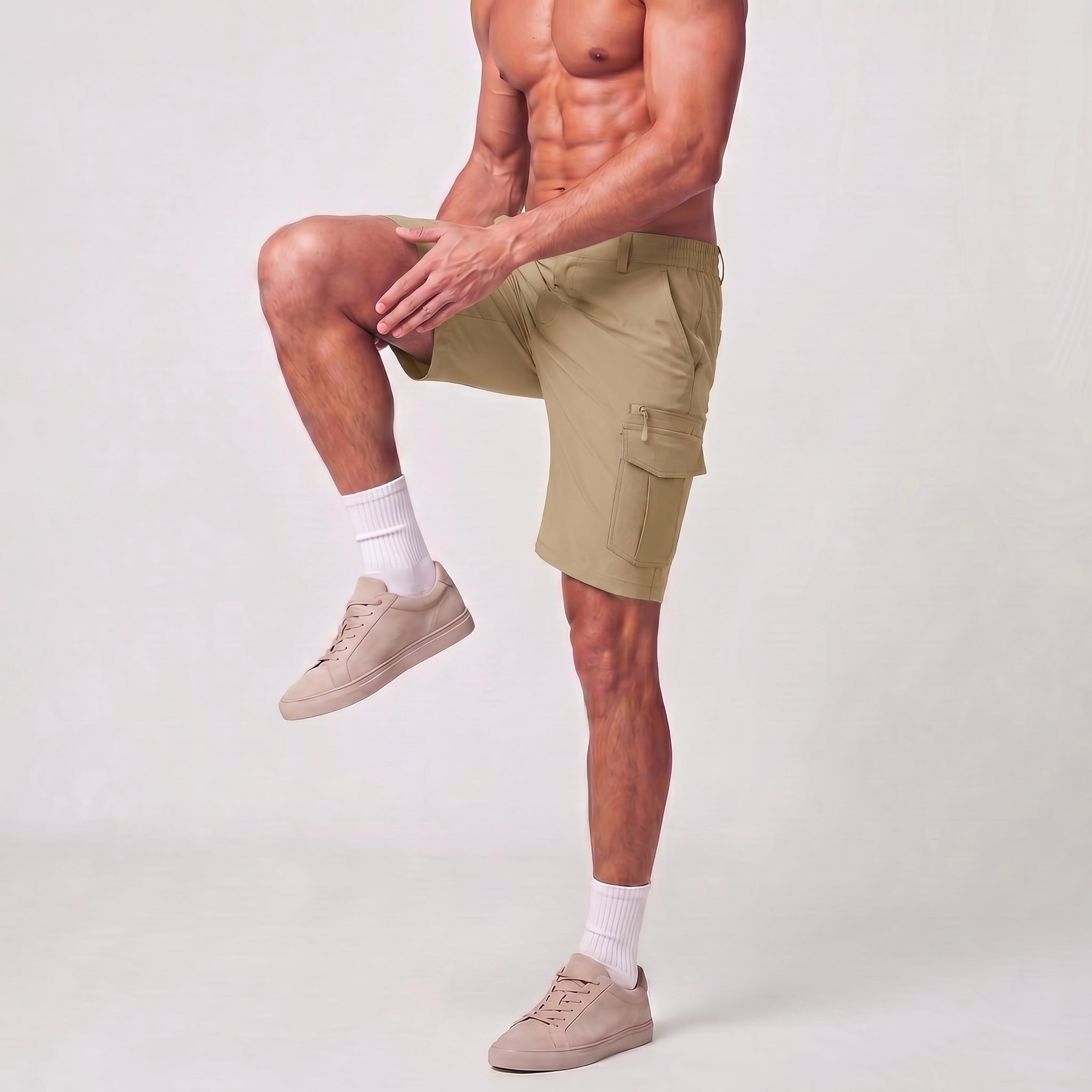 Men 9 Inch Hiking Cargo Shorts - Water Resistant 7 Pocket Stretch Tactical Shorts