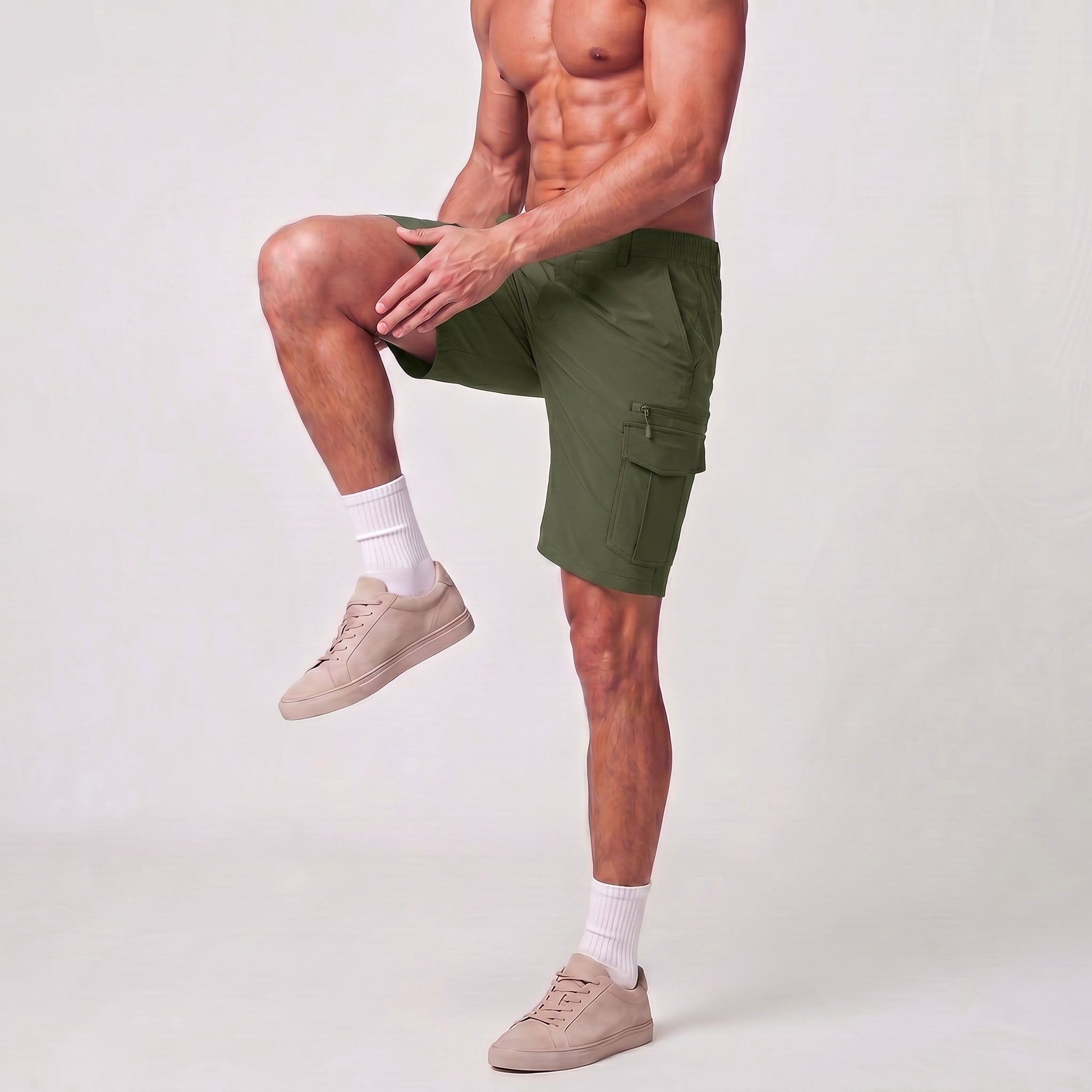 Men 9 Inch Hiking Cargo Shorts - Water Resistant 7 Pocket Stretch Tactical Shorts