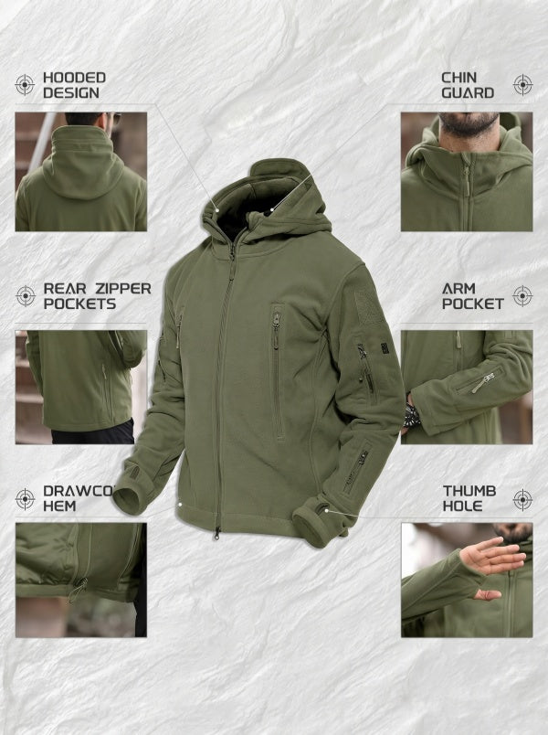 Men's Thermal Hooded Tactical Fleece Jacket