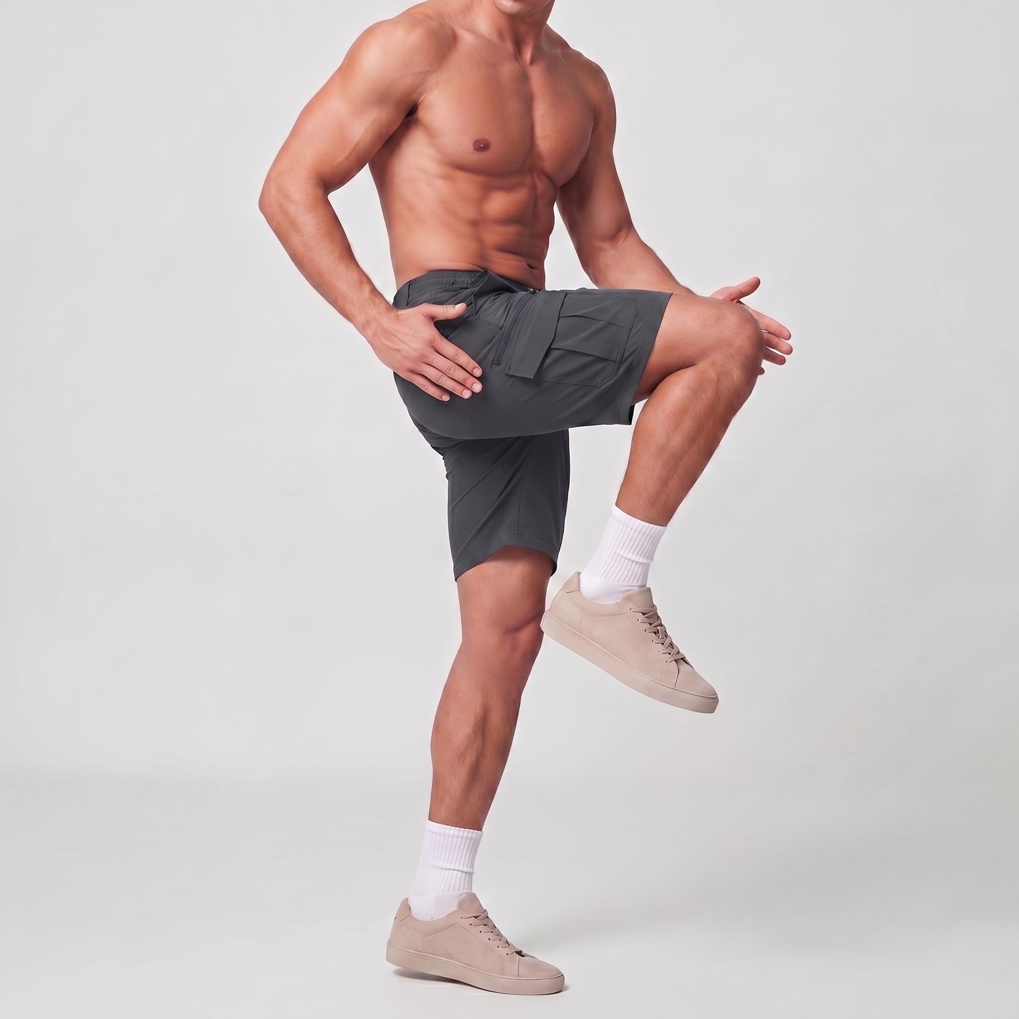 Men 9 Inch Hiking Cargo Shorts - Water Resistant 7 Pocket Stretch Tactical Shorts