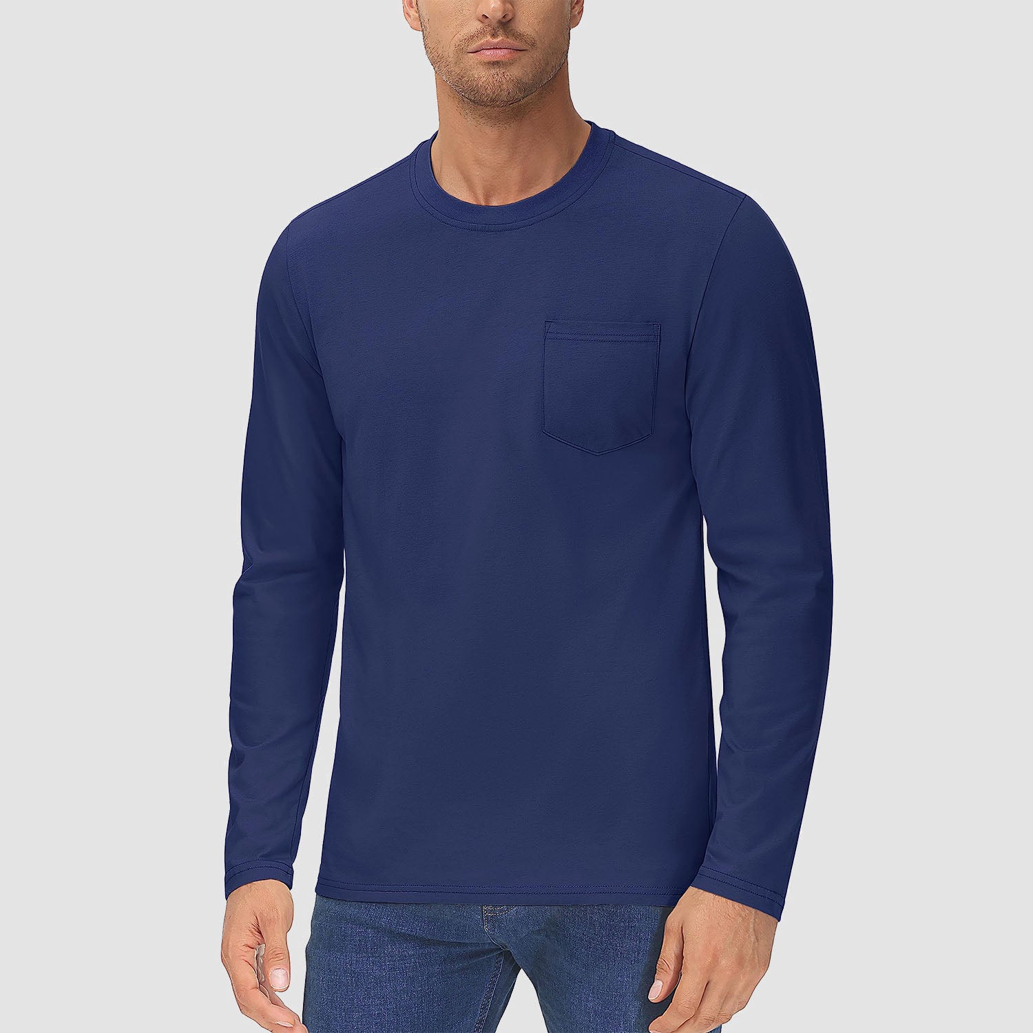 Men's Basic Long Sleeve Shirt Casual Lightweight T-Shirt