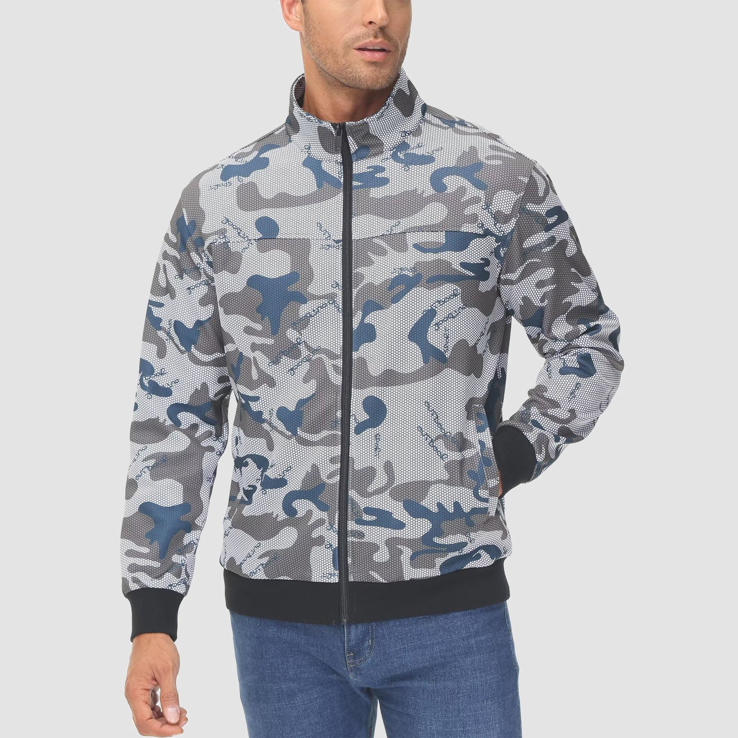 Men's Lightweight Full-Zip Track Jacket with Pockets