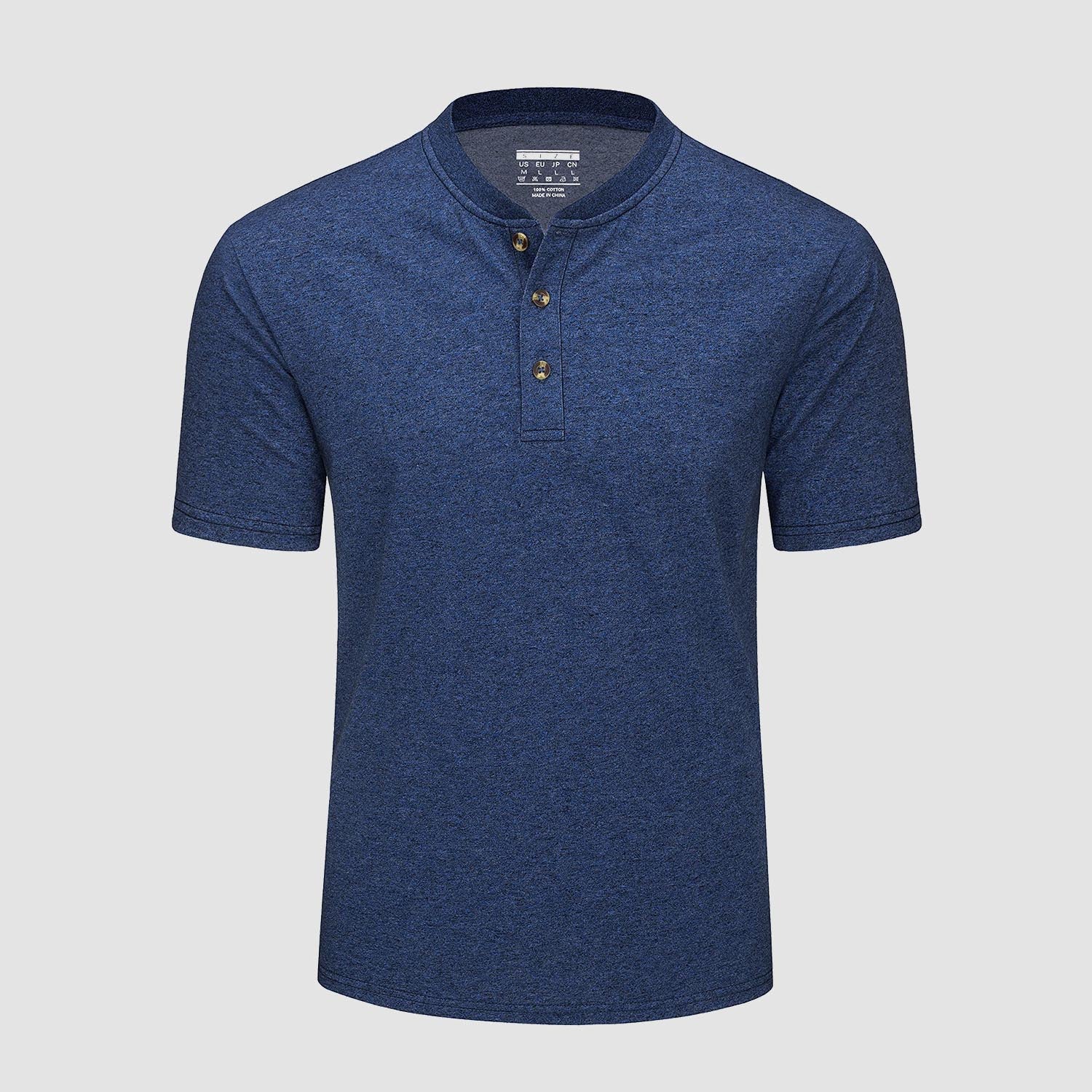 Men's Cotton Henley Shirt Casual Summer T-Shirt - MAGCOMSEN