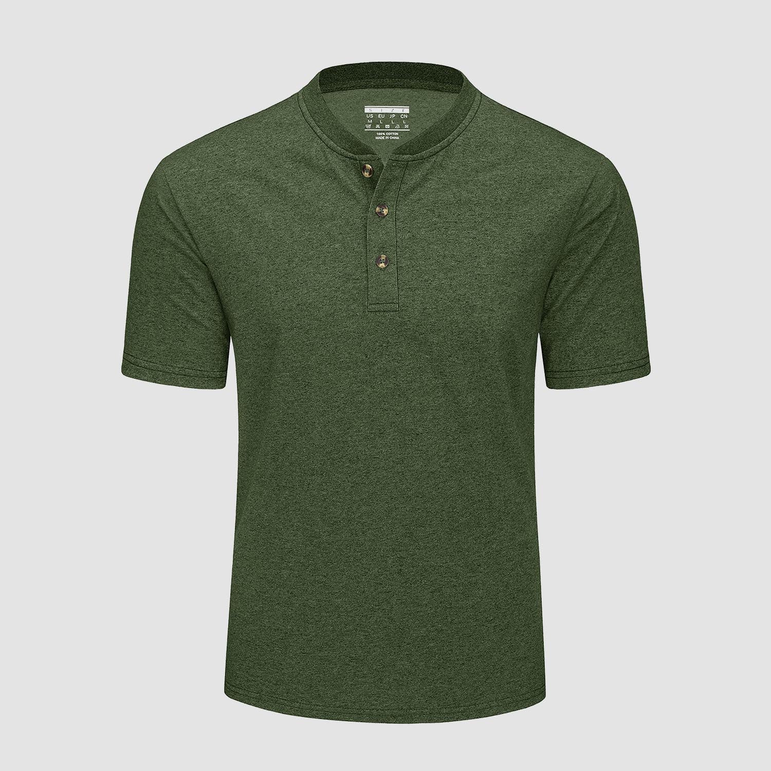 Men's Cotton Henley Shirt Casual Summer T-Shirt - MAGCOMSEN