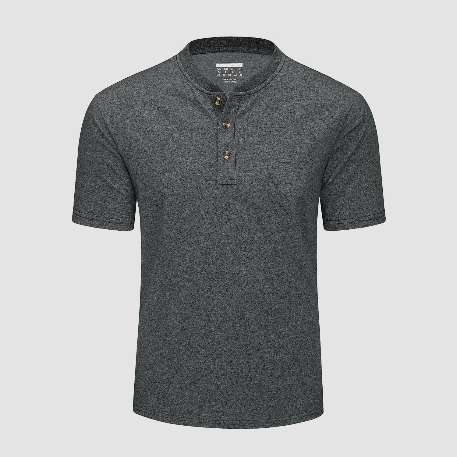 Men's Cotton Henley Shirt Casual Summer T-Shirt - MAGCOMSEN