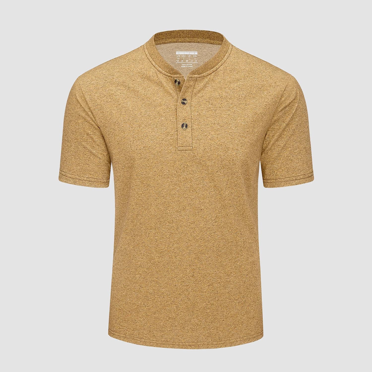 Men's Cotton Henley Shirt Casual Summer T-Shirt - MAGCOMSEN