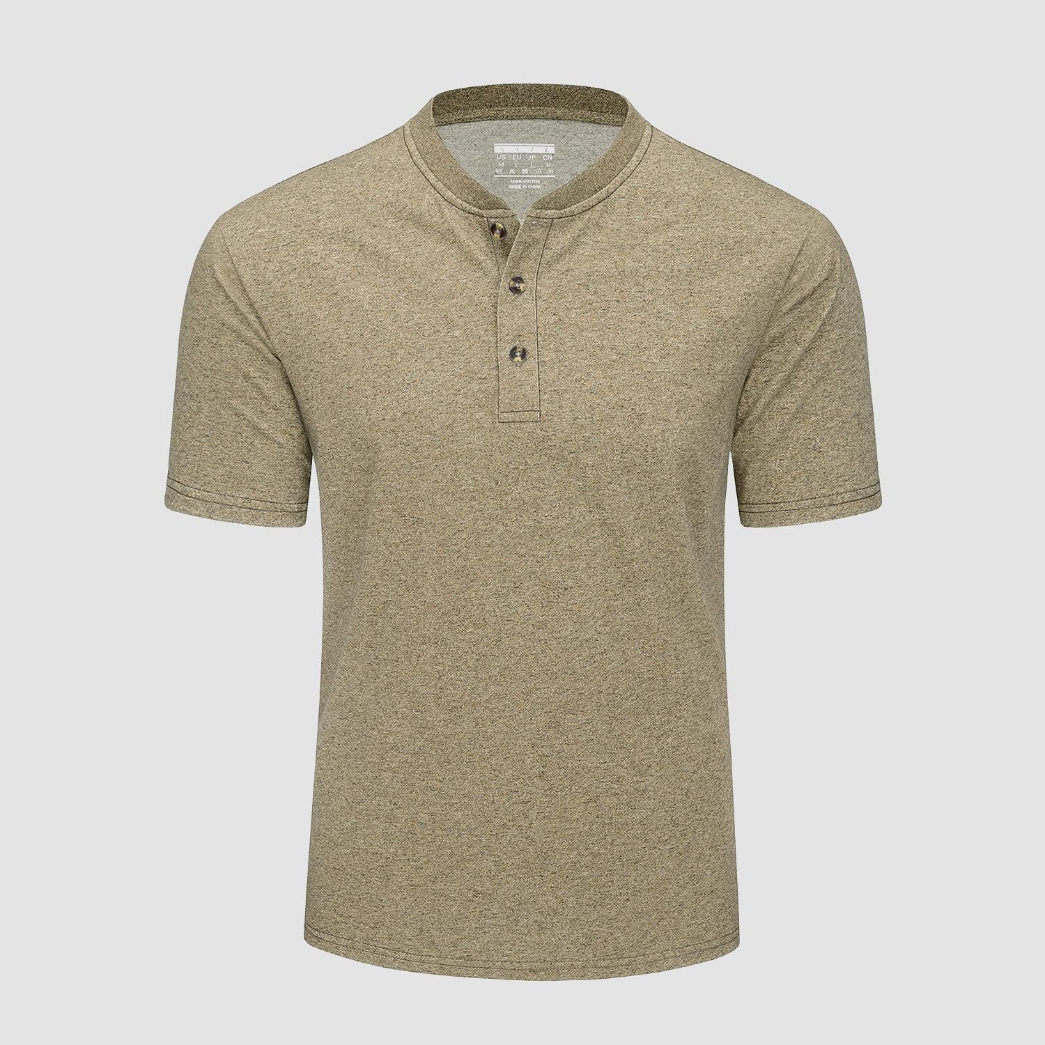 Men's Cotton Henley Shirt Casual Summer T-Shirt - MAGCOMSEN