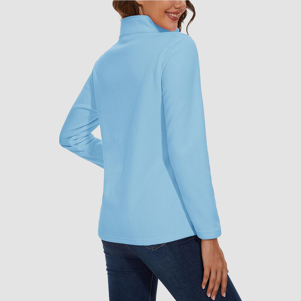 Women's 1/4 Zip Fleece Pullover - Stretchy & Warm