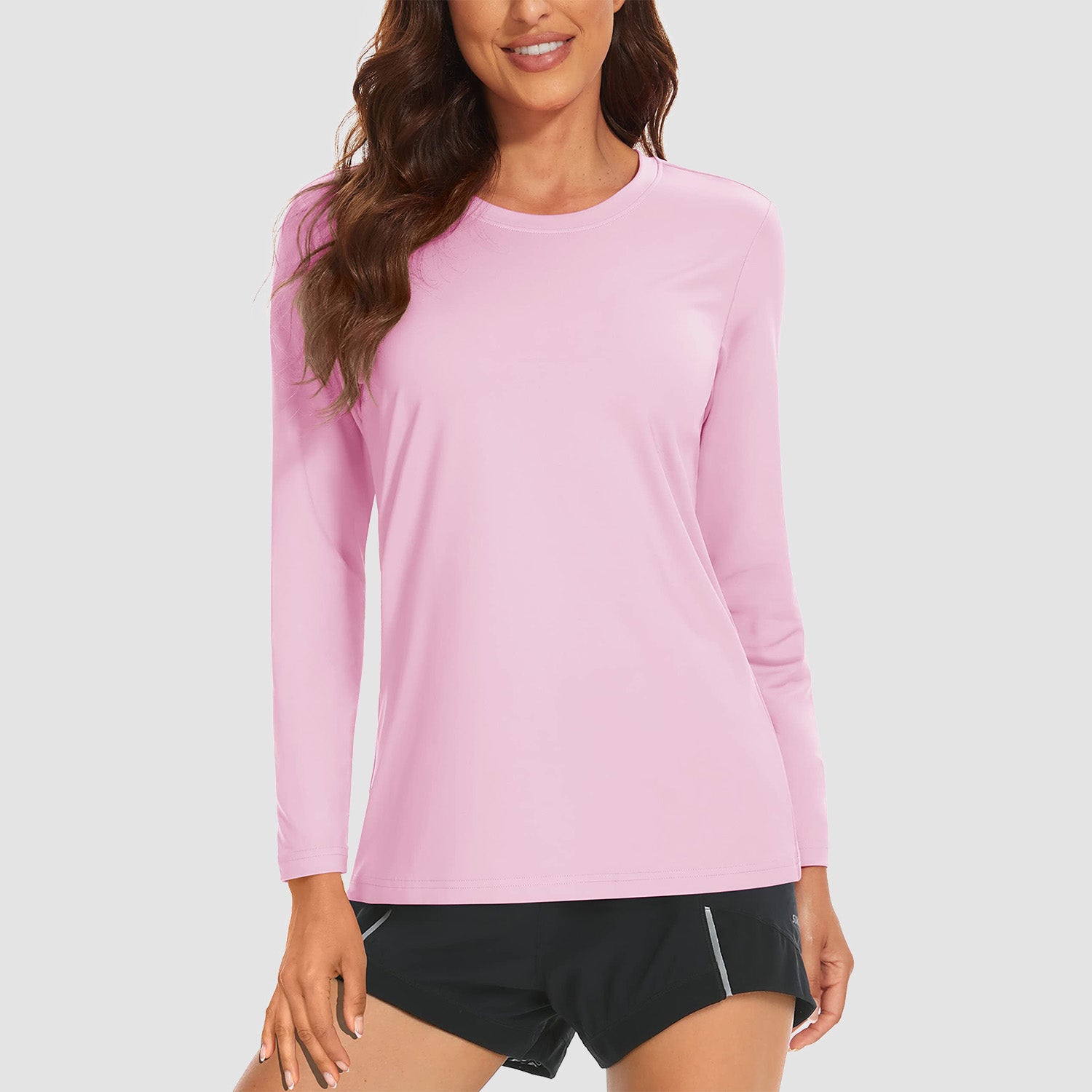 Women's UPF 80+ Long Sleeve Sun Protection Quick-Dry Shirt Light Pink by MAGCOMSEN #Color_Light Pink