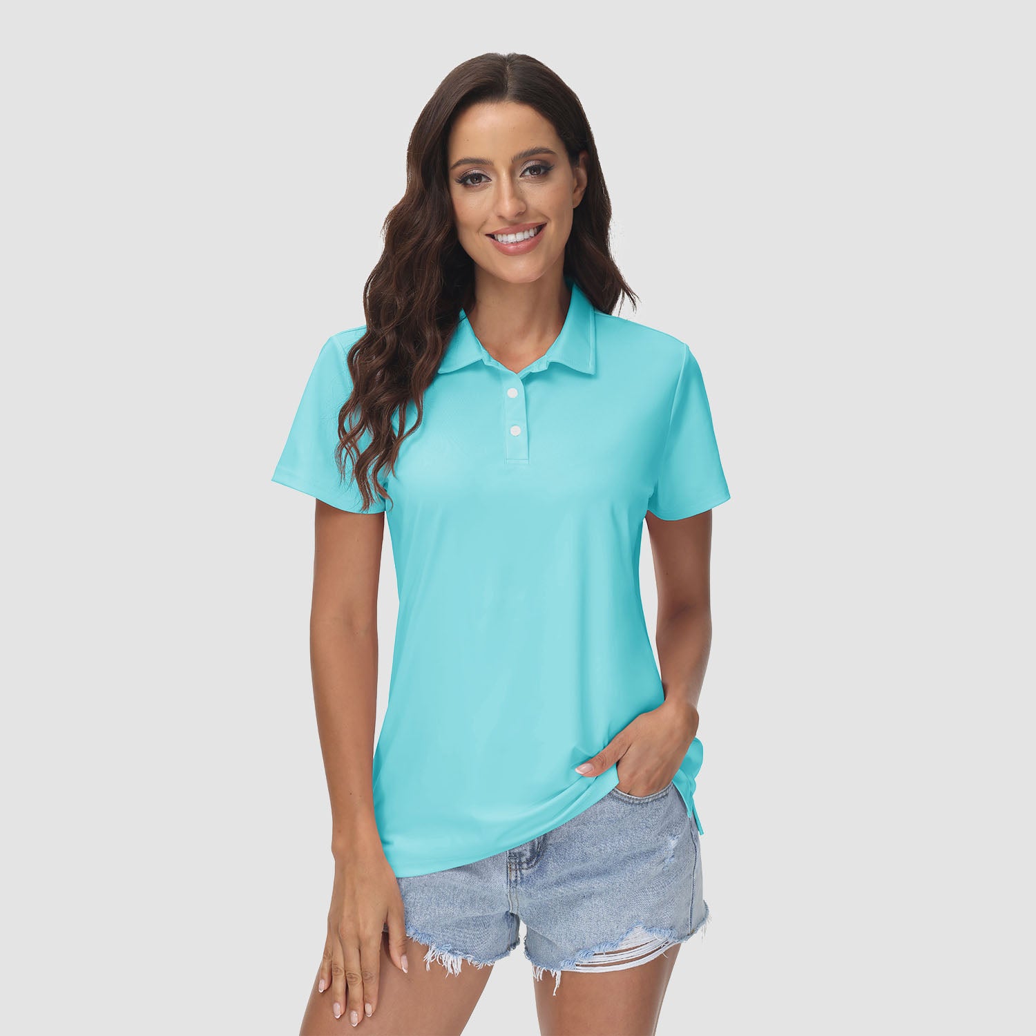 Women's UPF 50+ Sun Protection Polo Shirt, Quick-Dry