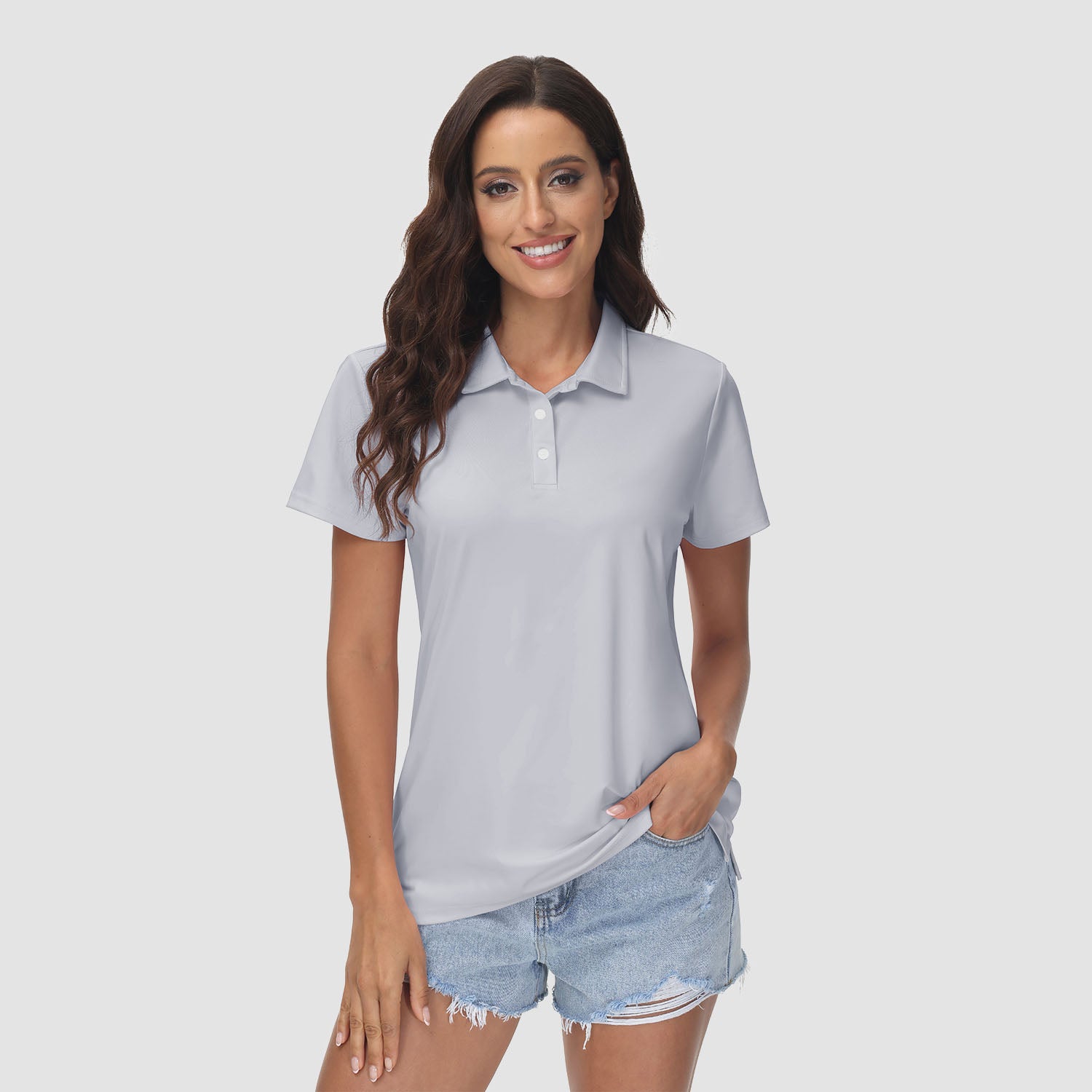 Women's UPF 50+ Sun Protection Polo Shirt, Quick-Dry