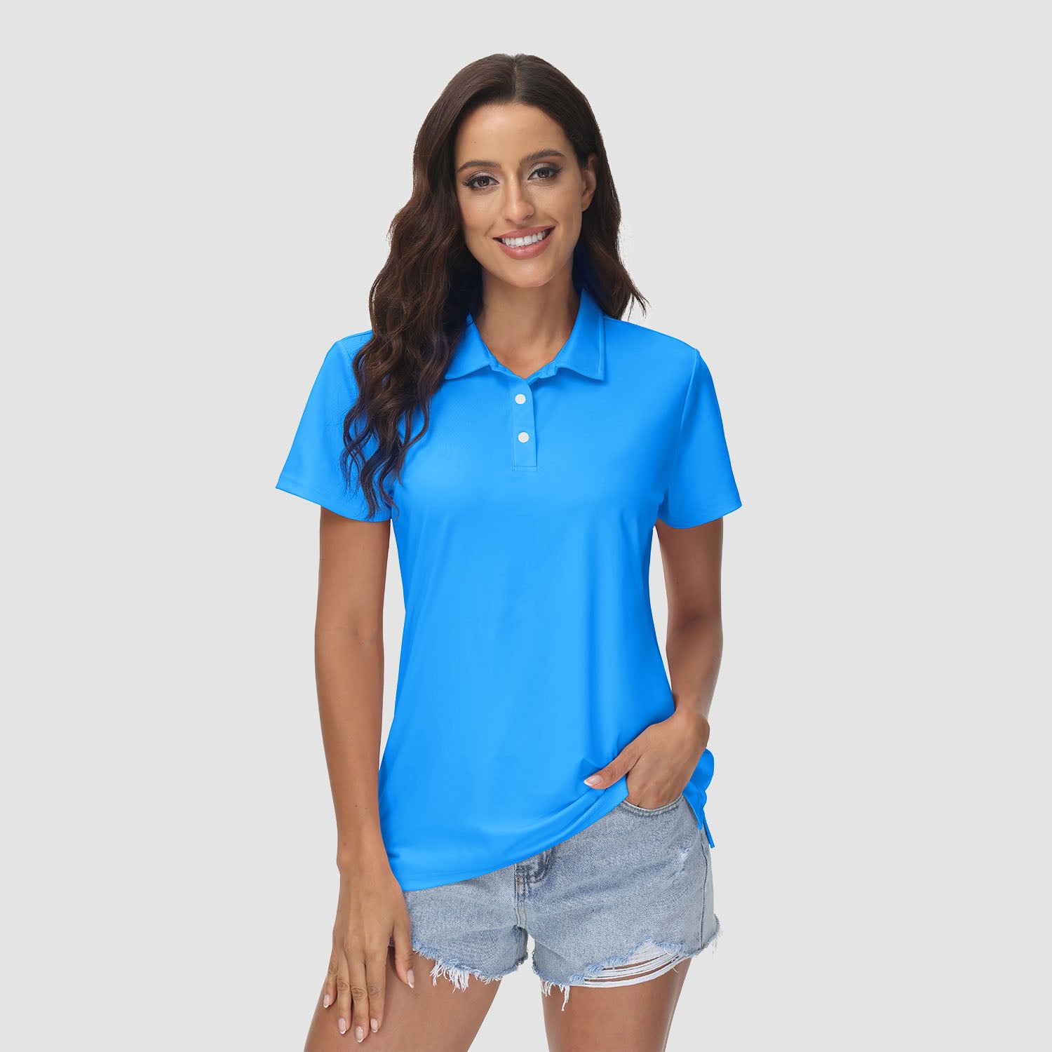 Women's UPF 50+ Sun Protection Polo Shirt, Quick-Dry