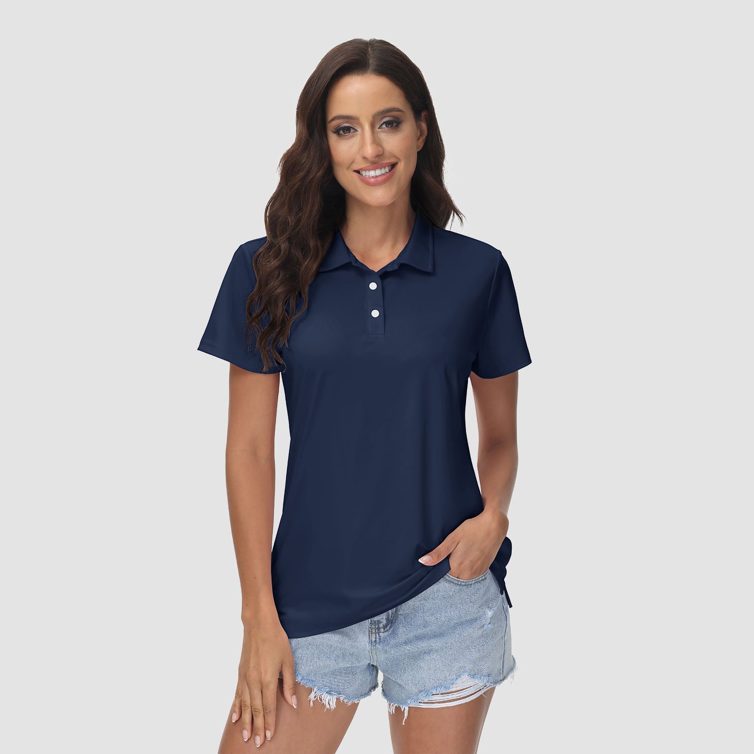 Women's UPF 50+ Sun Protection Polo Shirt, Quick-Dry