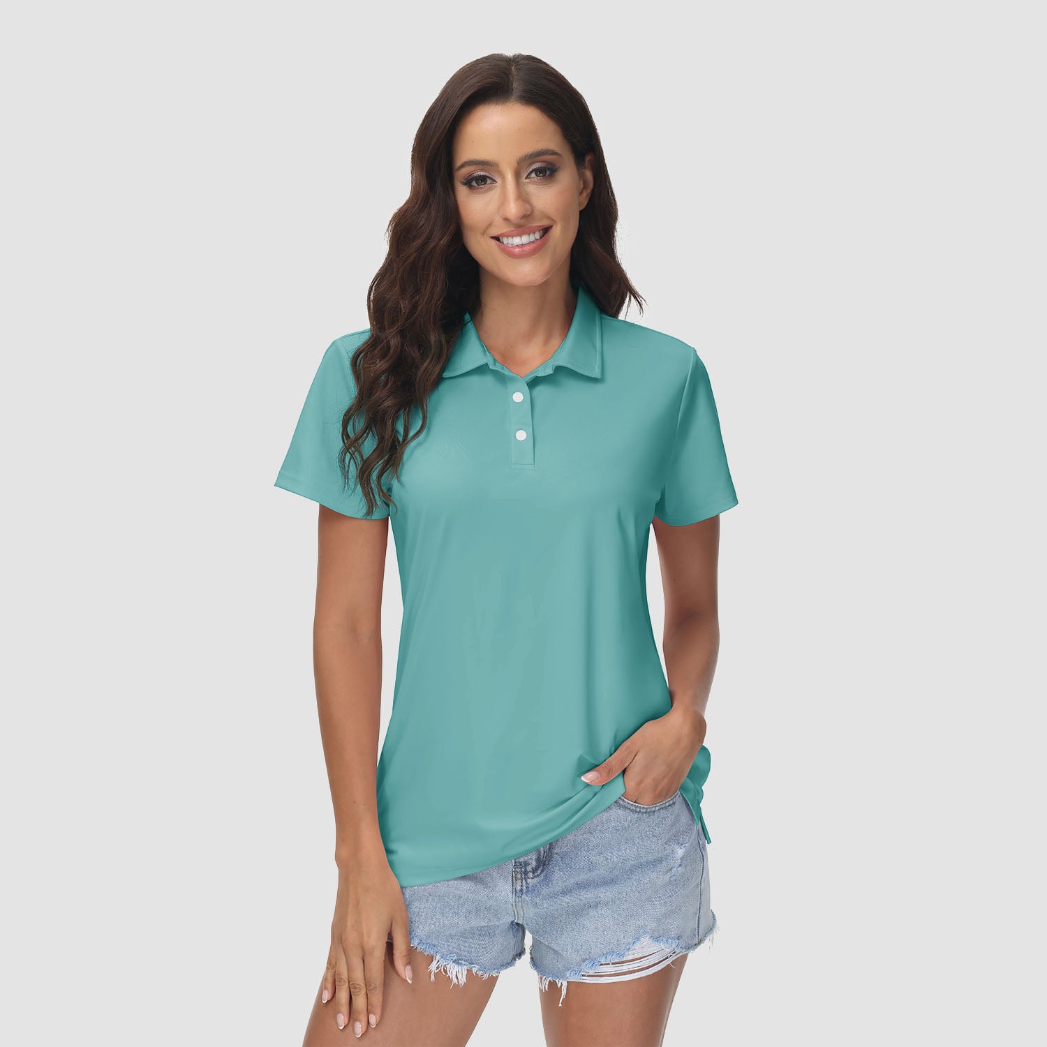Women's UPF 50+ Sun Protection Polo Shirt, Quick-Dry