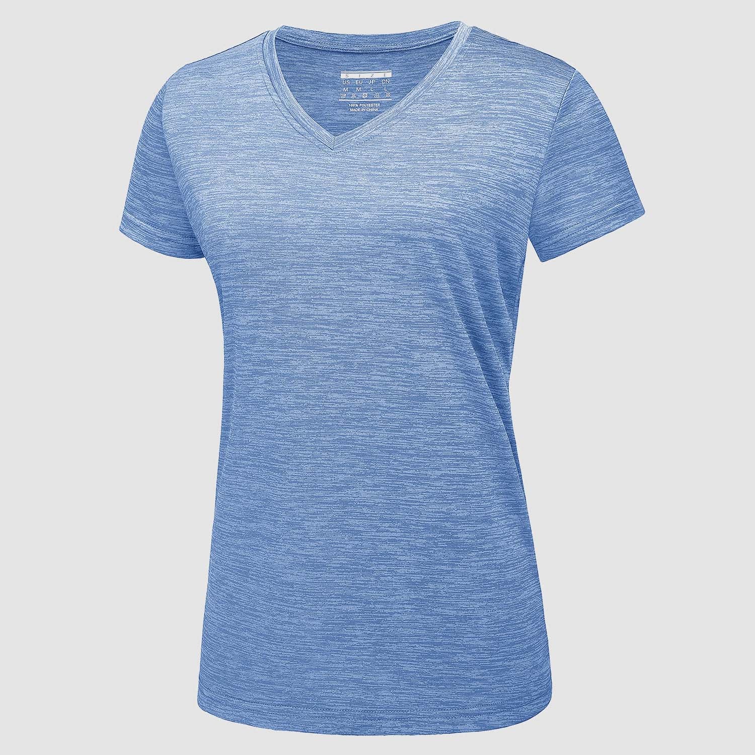Women's V-Neck Quick-Dry Moisture-Wicking Athletic Shirt
