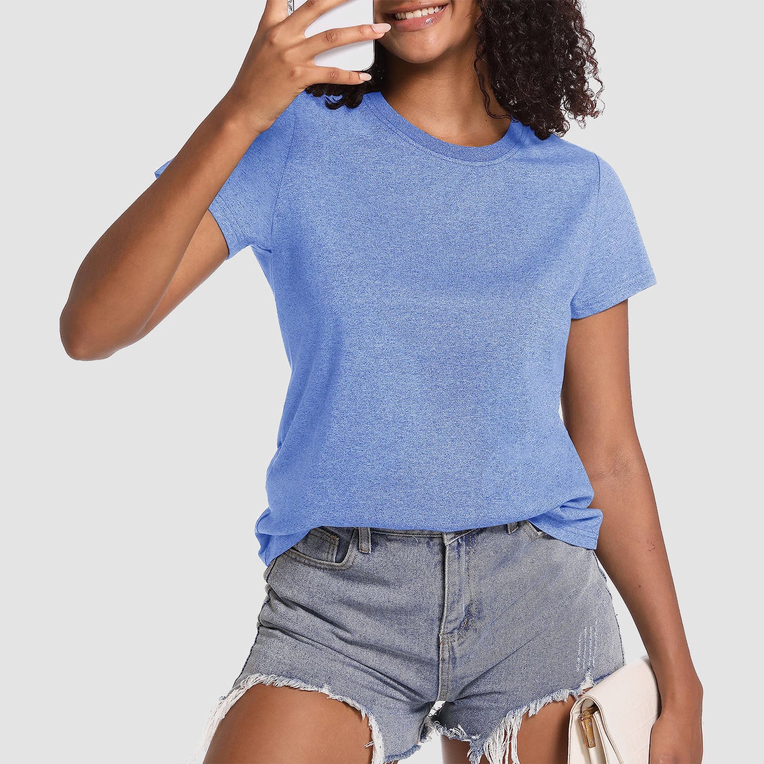 Women's Cotton Crewneck Short Sleeve Casual Tee