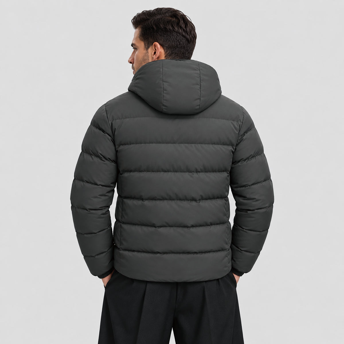 Men's Lightweight Quilted Puffer Jacket with Hood