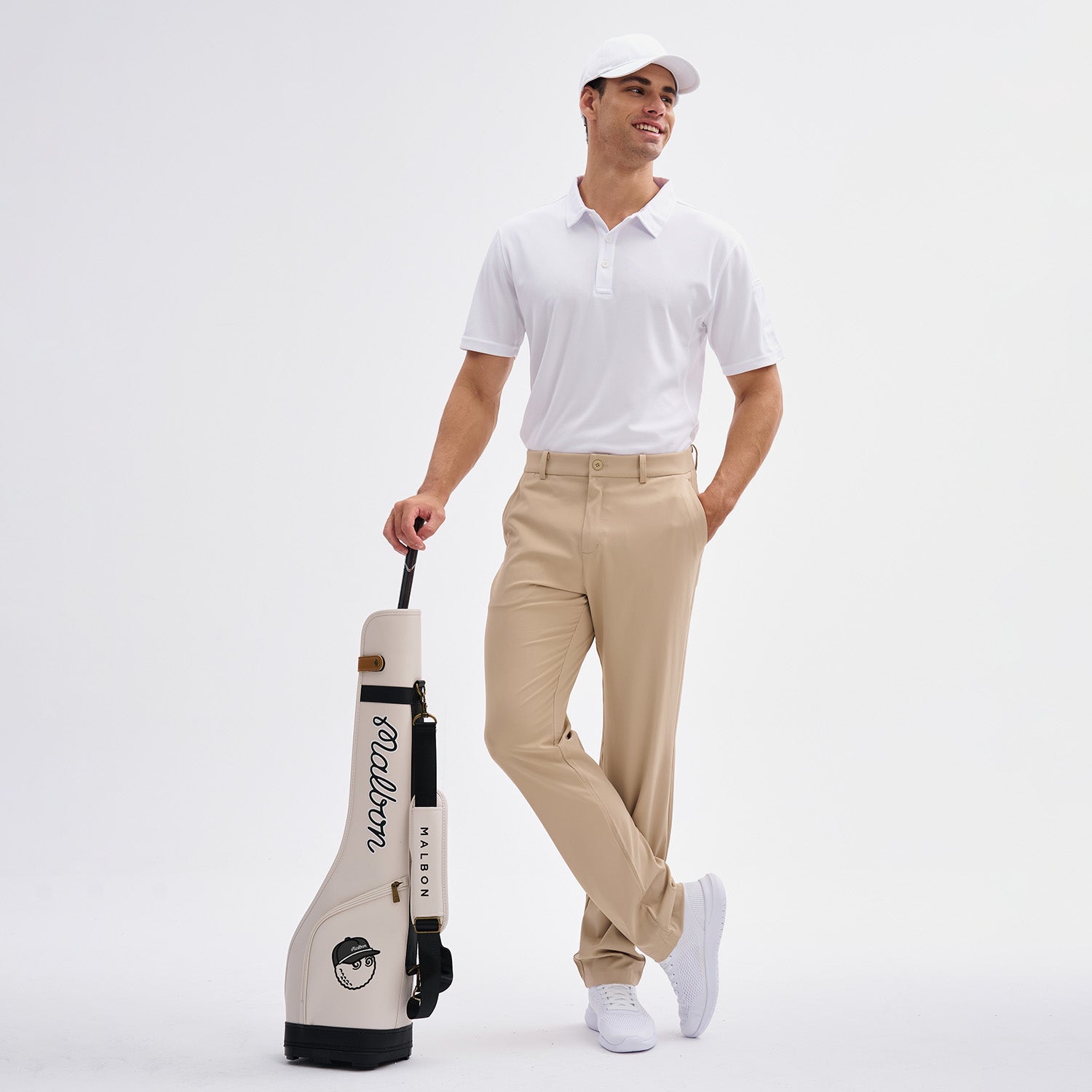 MAGCOMSEN Men's Golf Quick Dry Polo Shirt White by MAGCOMSEN #Color_White