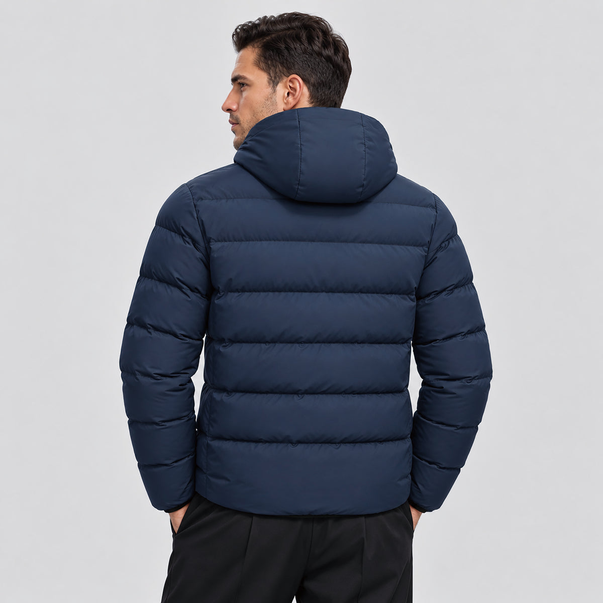 Men's Lightweight Quilted Puffer Jacket with Hood