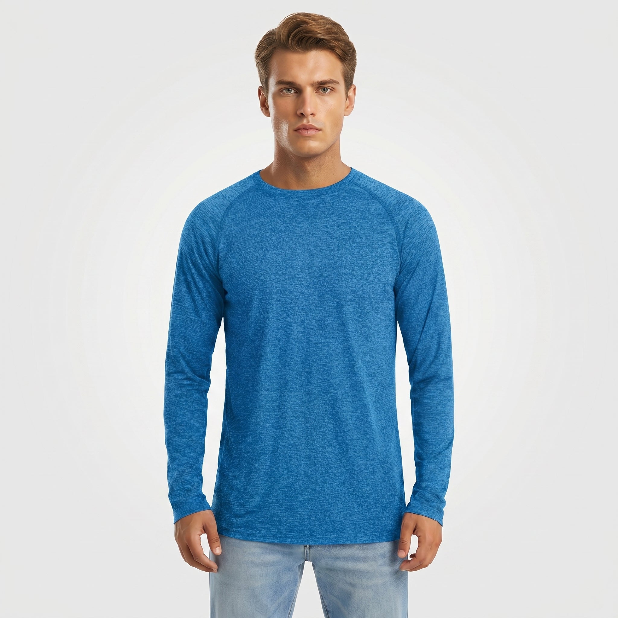 Sea Blue MAGCOMSEN Men UPF 50 Plus Sun Protection Shirt - Quick Dry Cooling Long Sleeve Raglan Tee in #Color_Sea Blue