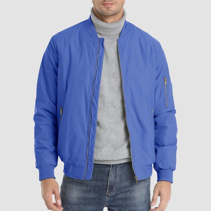 Men's Bomber Jacket – Casual Zip - Up Windbreaker Royal Blue by MAGCOMSEN