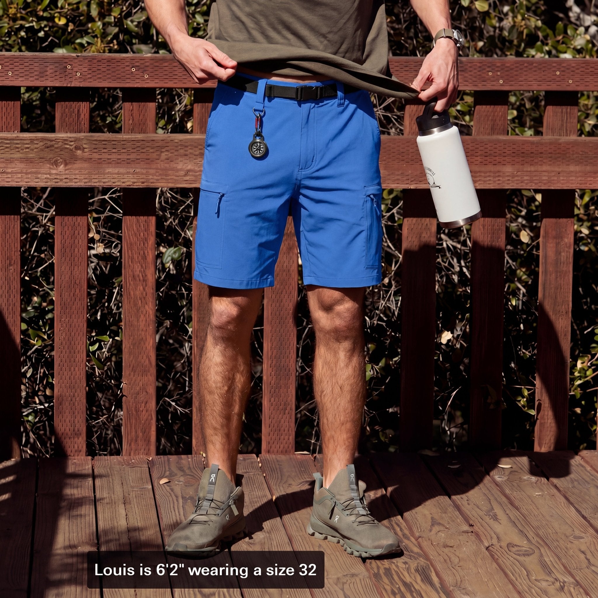 Magcomsen Men's Casual Quick-Dry 5 Pockets Cargo Short Azure by MAGCOMSEN #Color_Azure