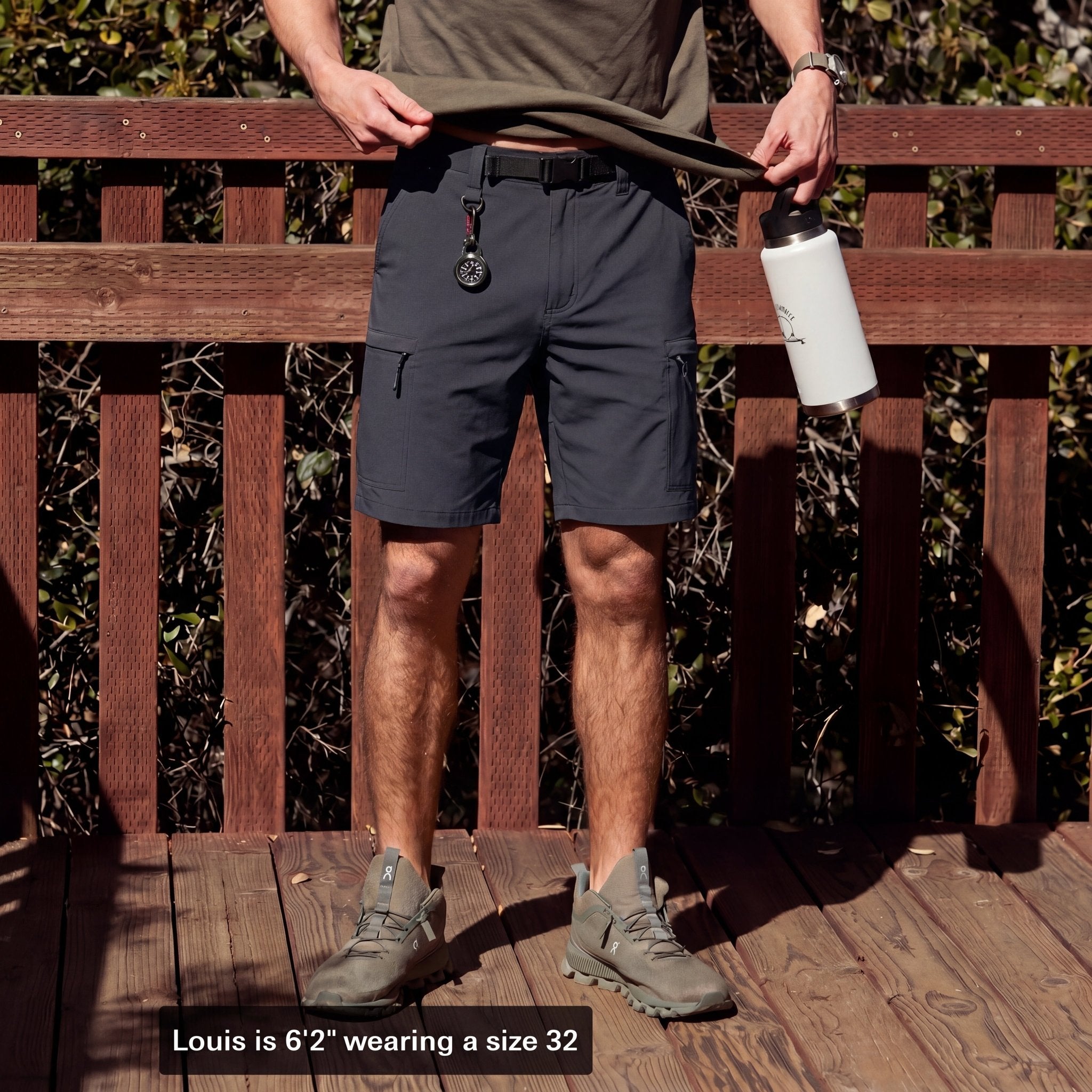 Magcomsen Men's Casual Quick-Dry 5 Pockets Cargo Short Dark Grey by MAGCOMSEN #Color_Dark Grey