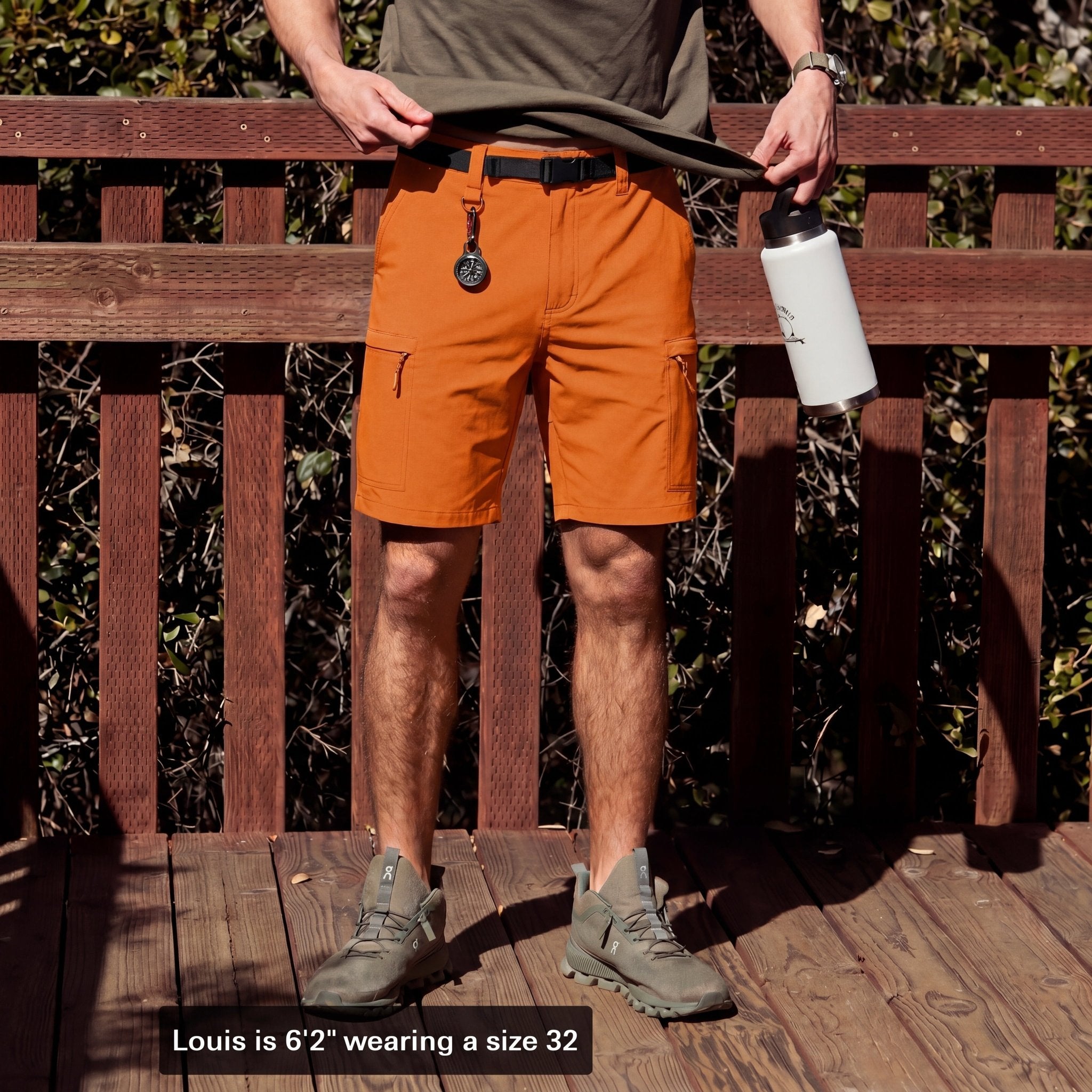 Magcomsen Men's Casual Quick-Dry 5 Pockets Cargo Short Orange by MAGCOMSEN #Color_Orange