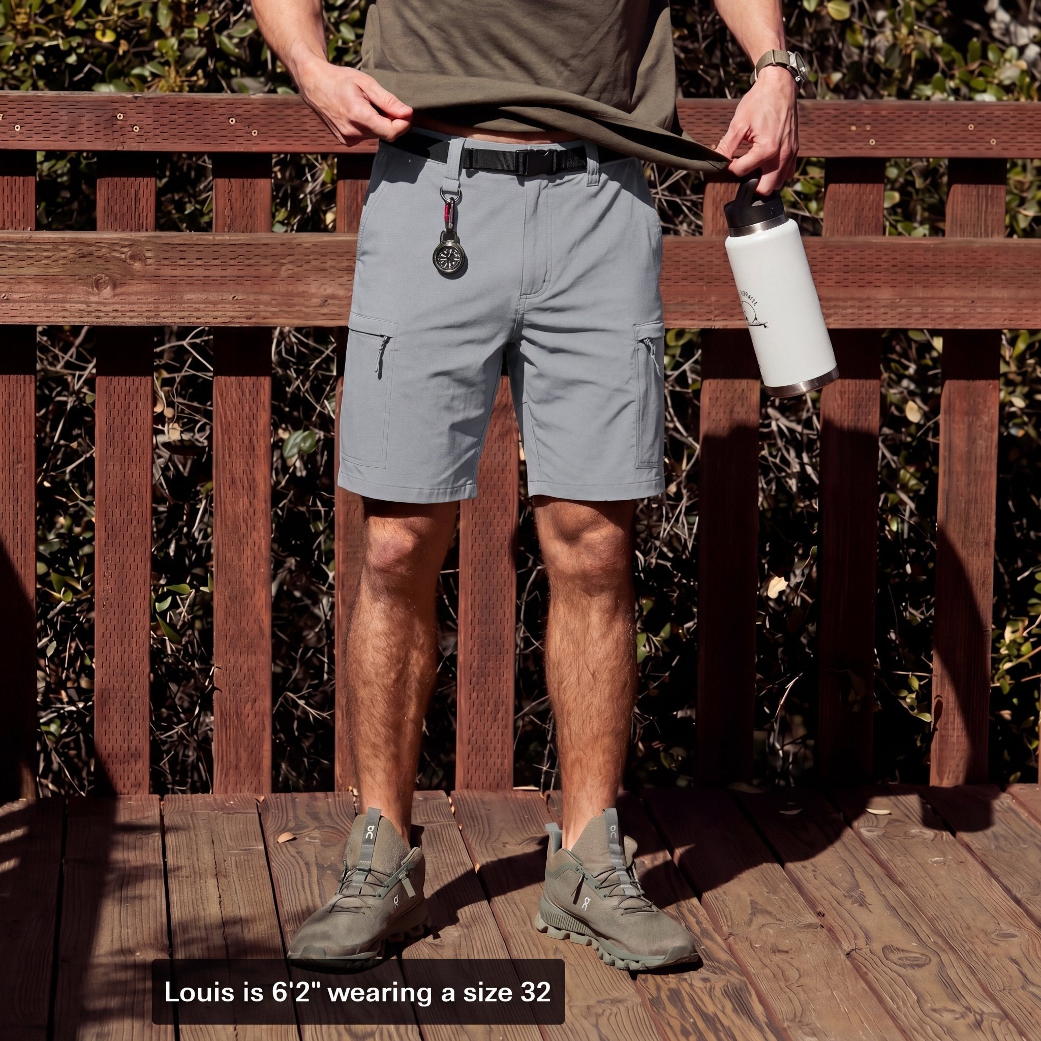 Magcomsen Men's Casual Quick-Dry 5 Pockets Cargo Short Light Grey by MAGCOMSEN #Color_Light Grey