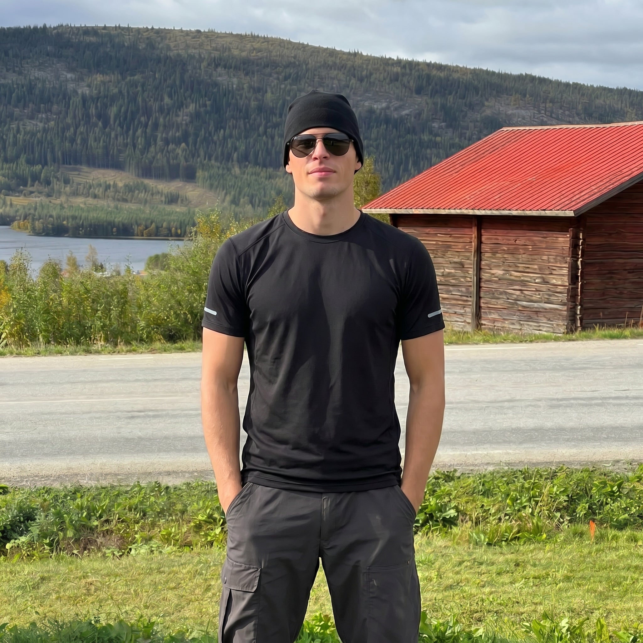 Men's Dry Fit Sun Protection Stretch Training & Sports T-Shirts Black by MAGCOMSEN