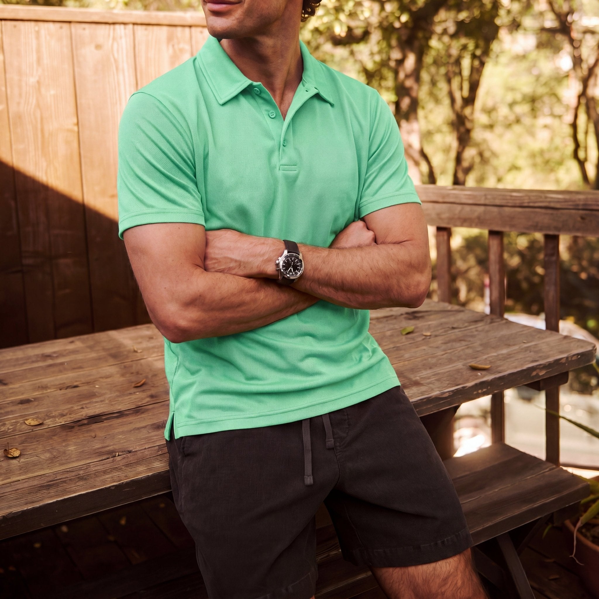 Men's Golf Quick Dry Polo Shirt Mint by MAGCOMSEN