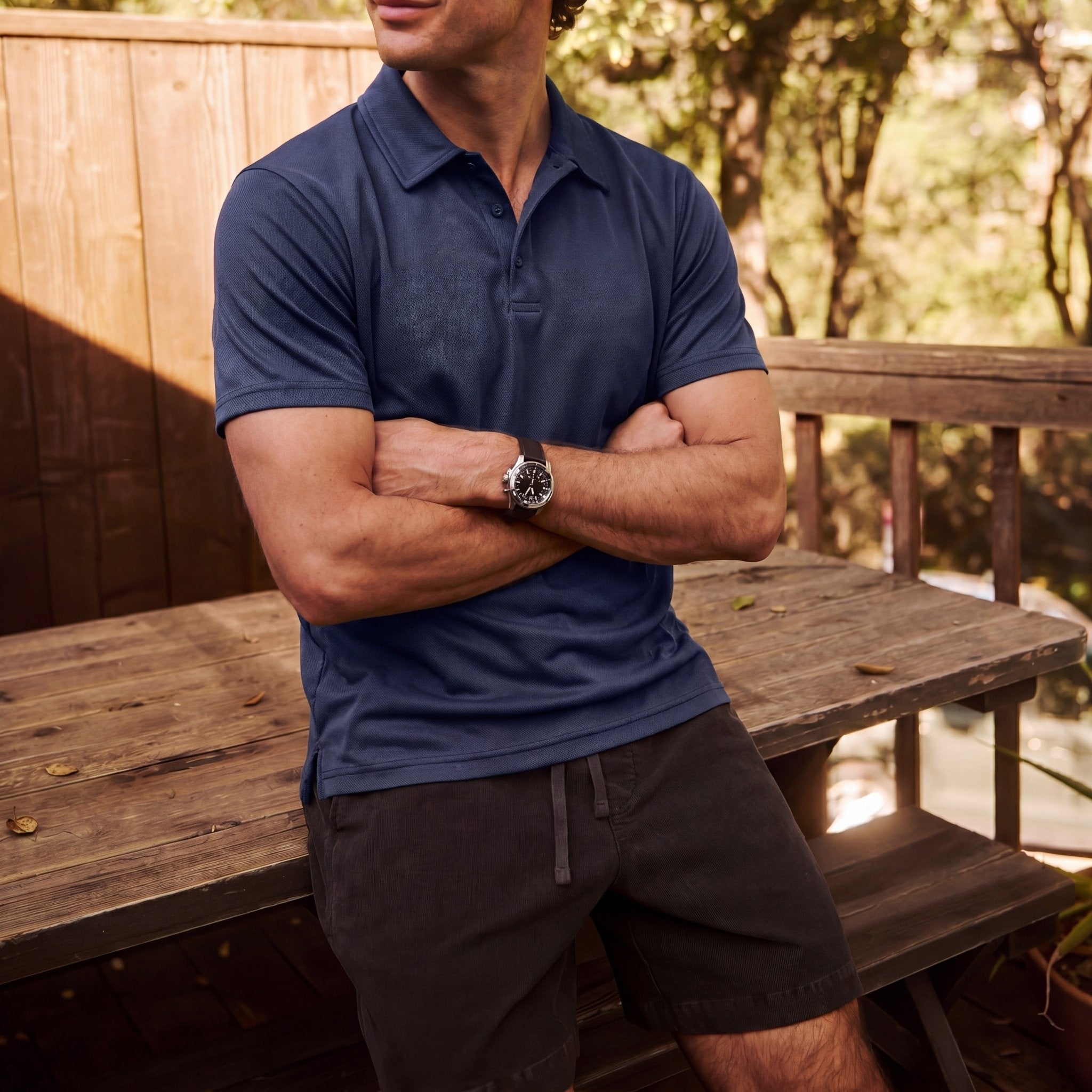 MAGCOMSEN Men's Golf Quick Dry Polo Shirt Navy by MAGCOMSEN #Color_Navy