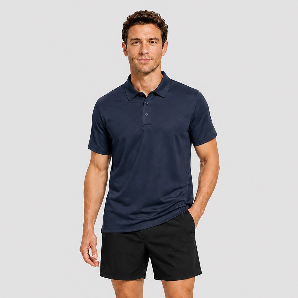 Navy MAGCOMSEN Men's Golf Quick Dry Polo Shirt in #Color_Navy