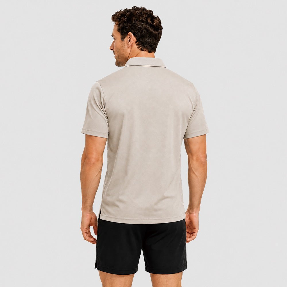 Khaki MAGCOMSEN Men's Golf Quick Dry Polo Shirt in #Color_Khaki