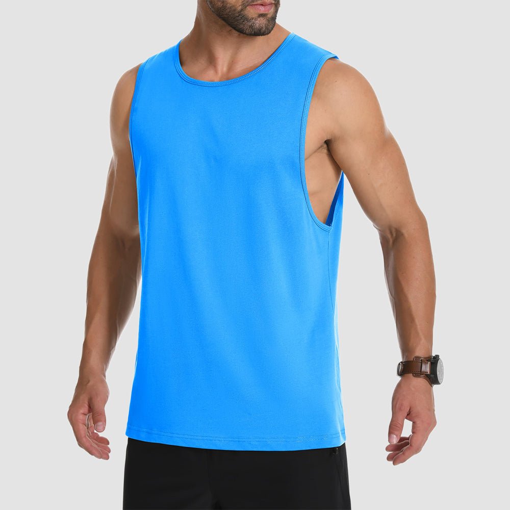Men's Lightweight Sleeveless Tank Top Azure Blue by MAGCOMSEN
