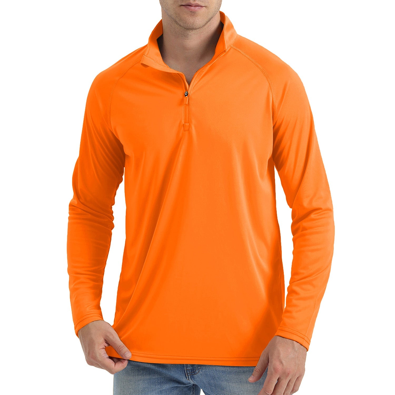 Men's Long Sleeve Sun Shirts Orange by MAGCOMSEN