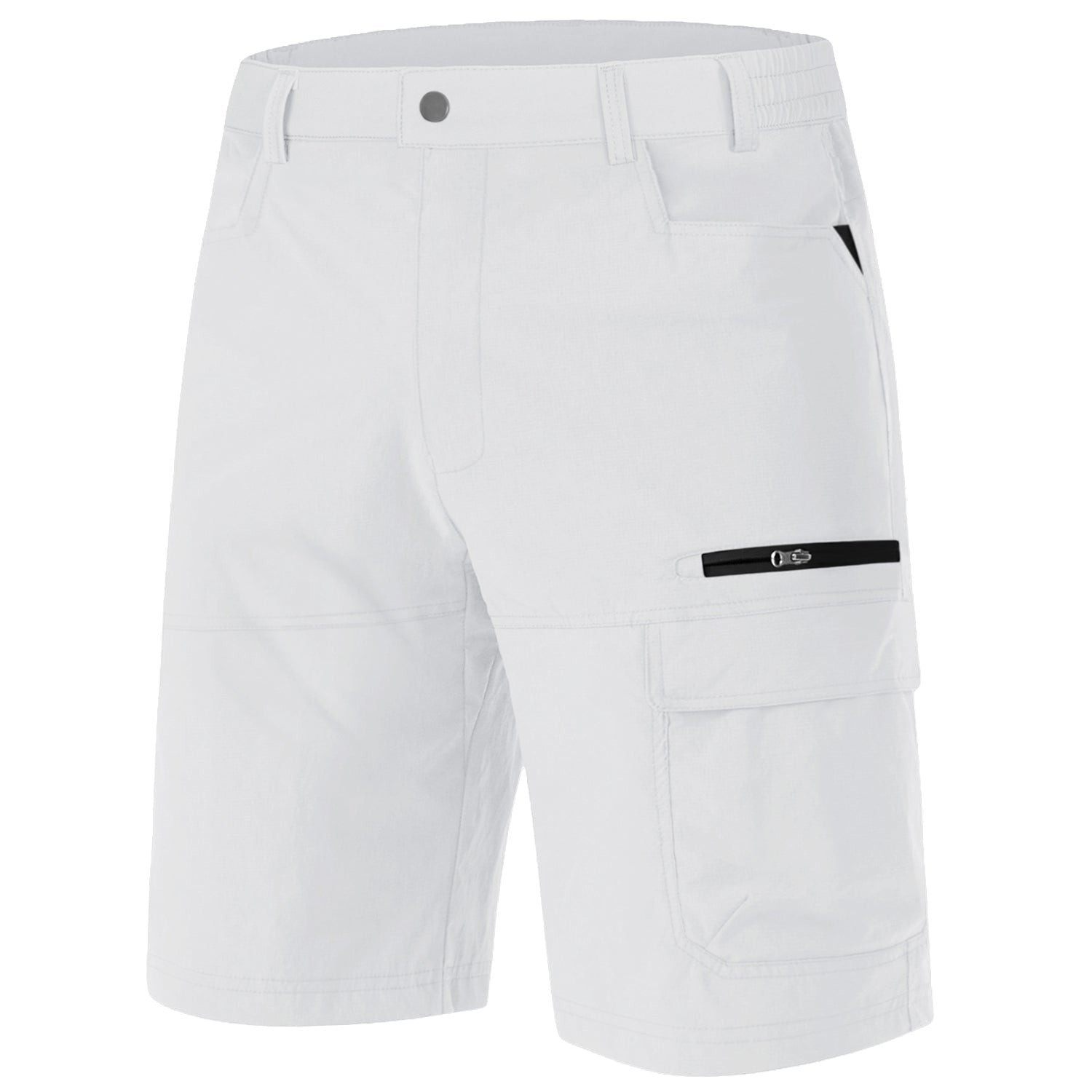 Men's Quick Dry Cargo Shorts White by MAGCOMSEN
