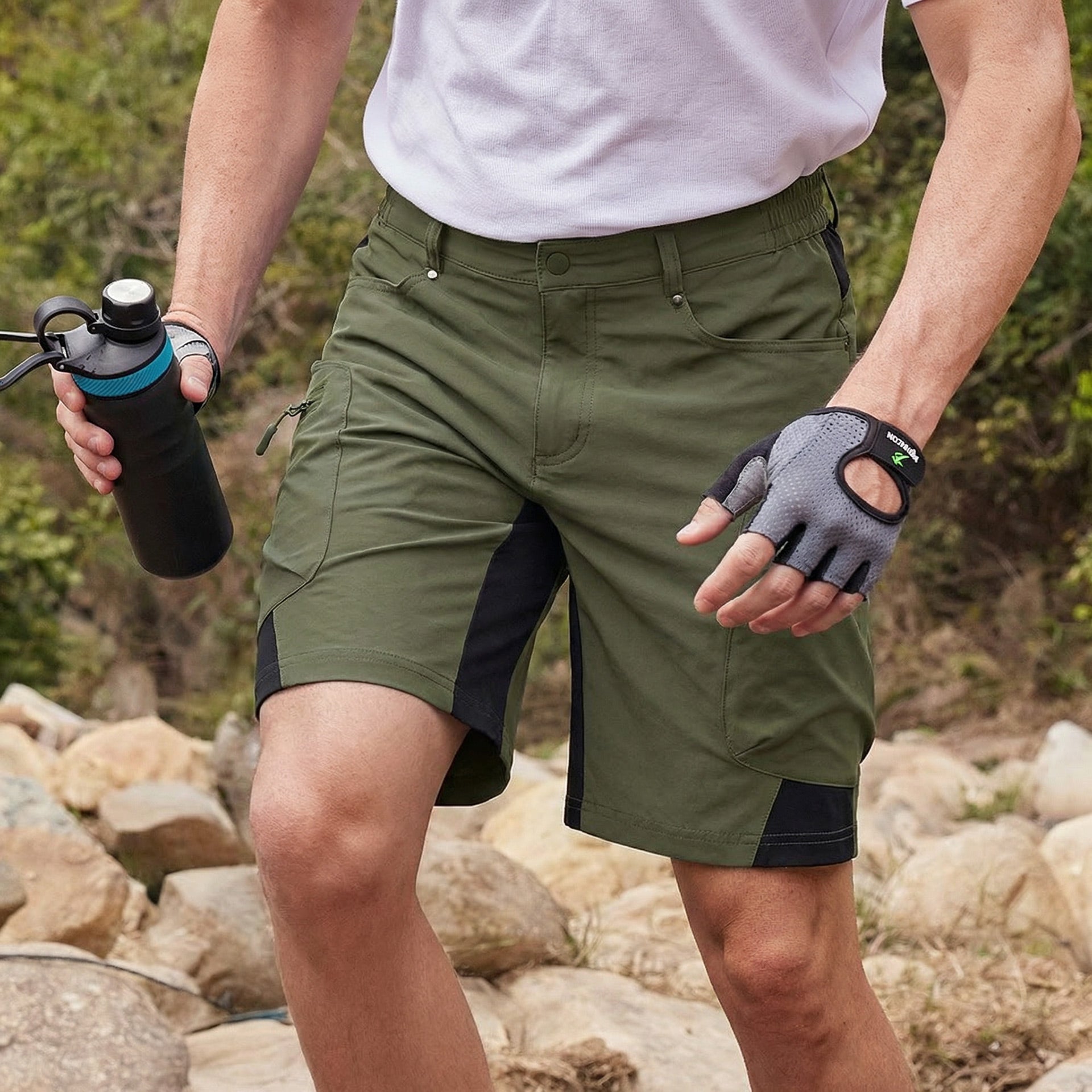Royal Blue Men's Quick Dry Cargo Shorts - MAGCOMSEN #Color_Green