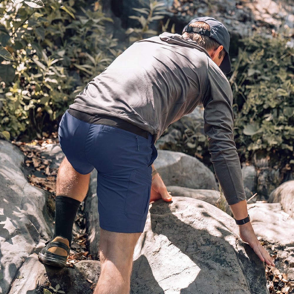 Royal Blue Men's Quick Dry Cargo Shorts - MAGCOMSEN #Color_Navy