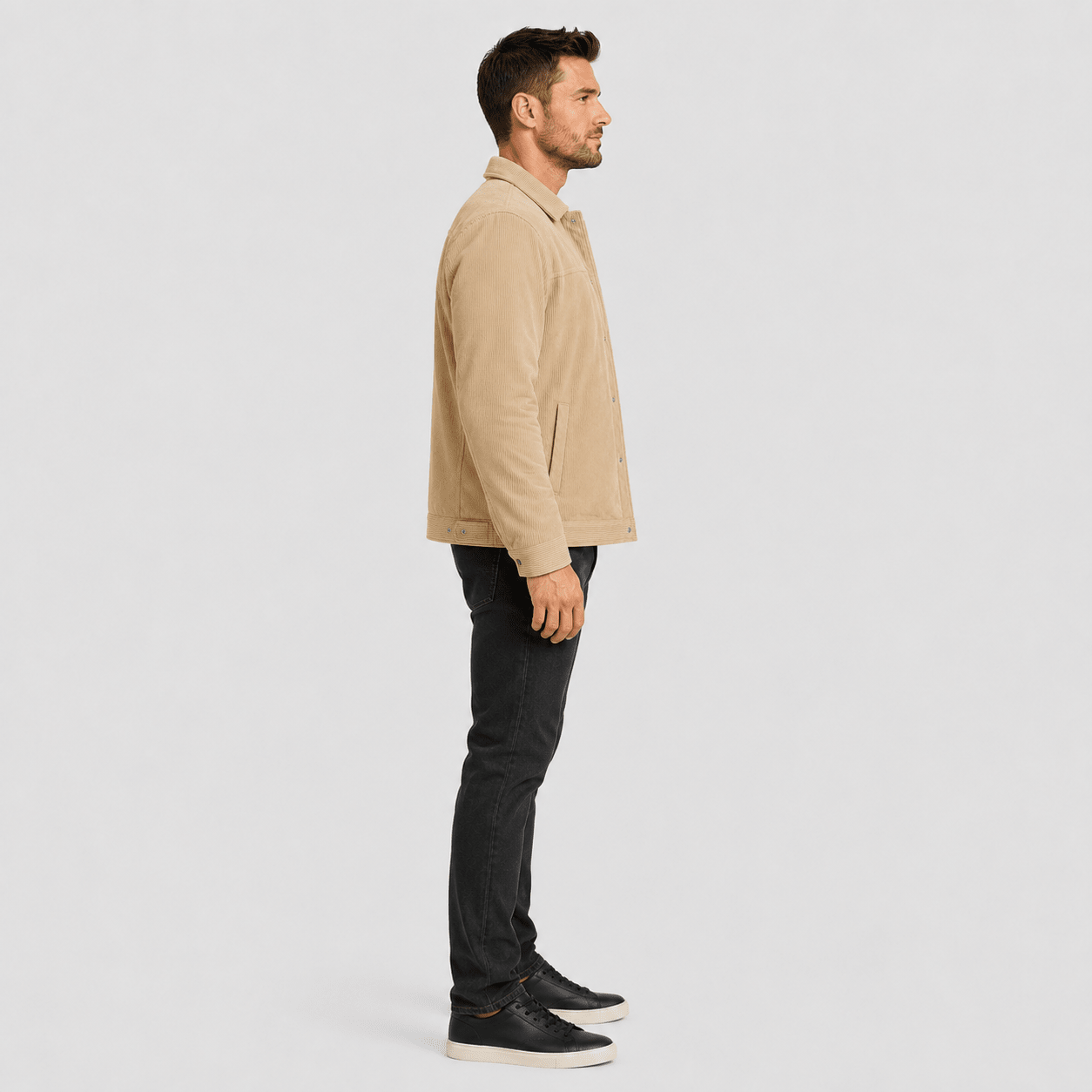 Men's Sherpa-Lined Corduroy Winter Jacket Dark Brown by MAGCOMSEN