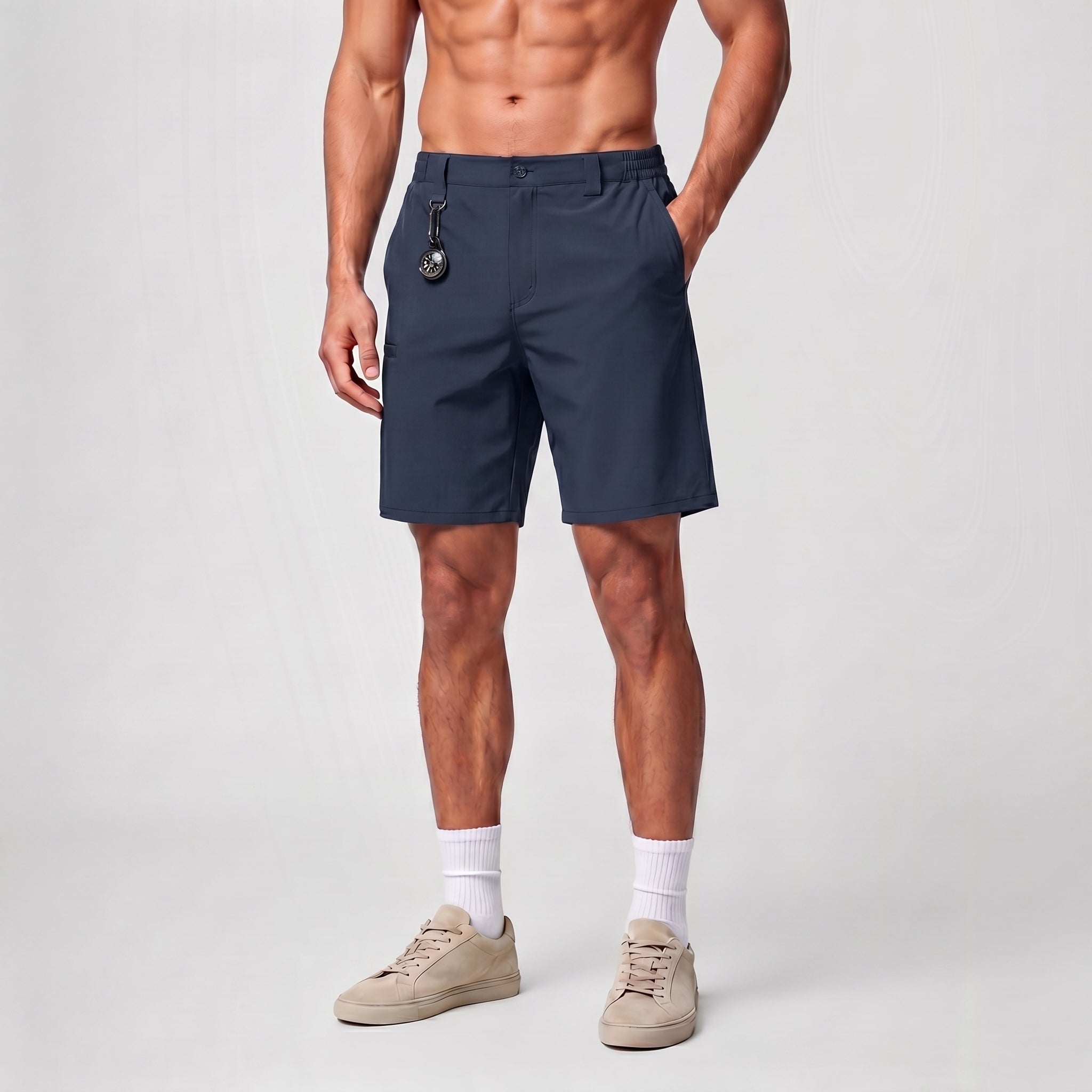 Men's Stretch Cotton Cargo Shorts - Below Knee Utility Work Shorts Navy by MAGCOMSEN