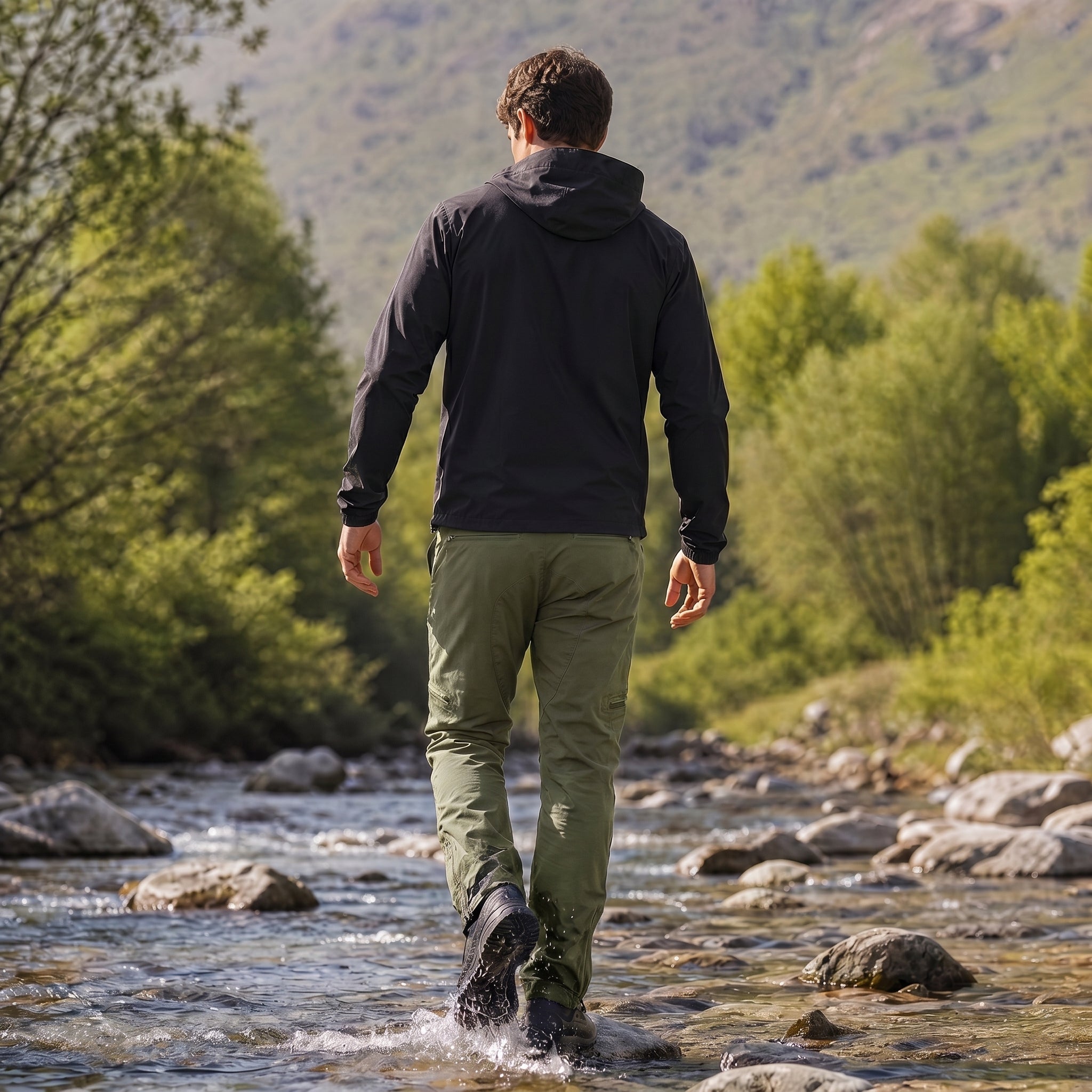 Men's Tactical Cargo Pants with 9 Pockets for Hiking Green by MAGCOMSEN