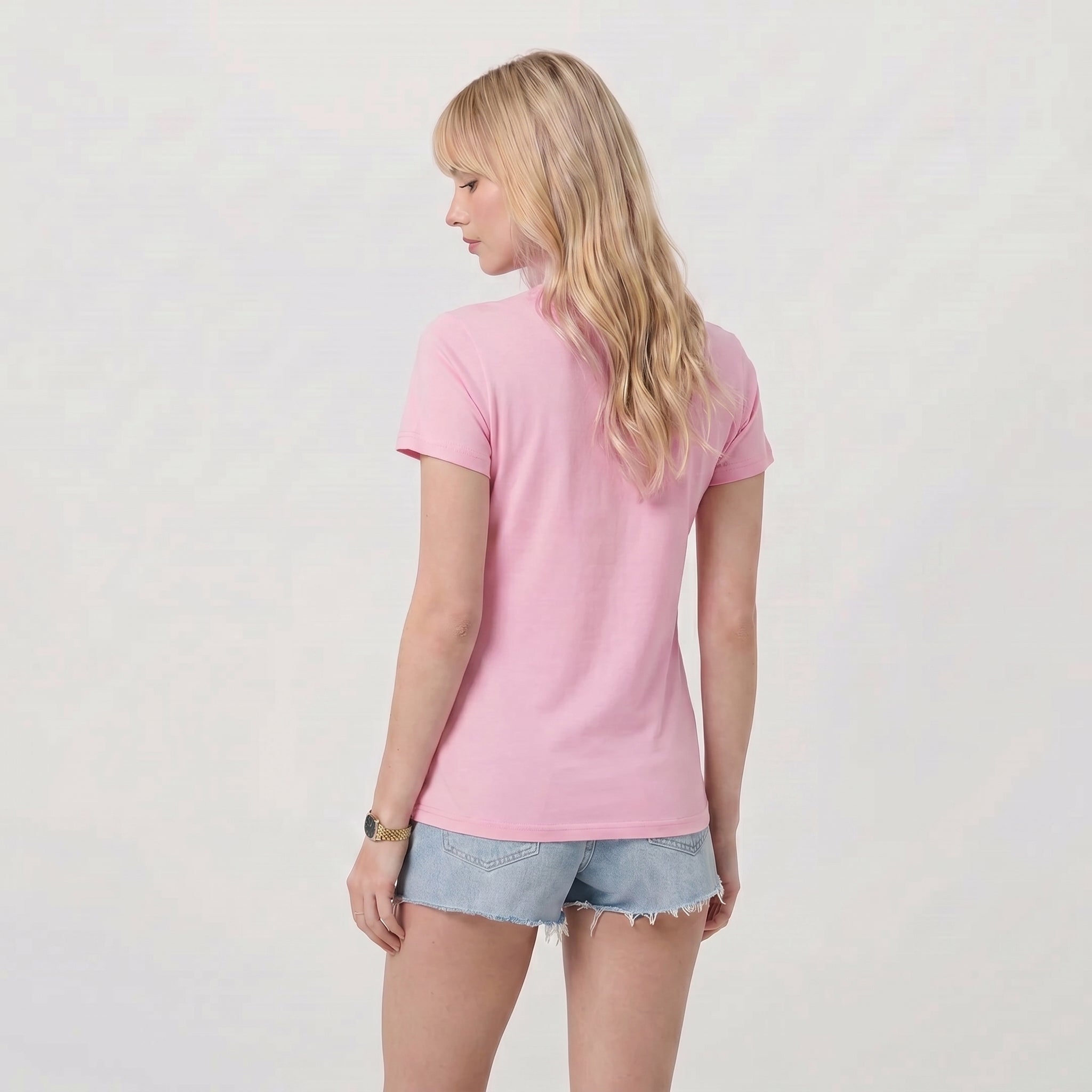 Light Pink MAGCOMSEN Women UPF 50 Plus V Neck Workout Top - Cooling Quick Dry Hiking Shirt in #Color_Light Pink