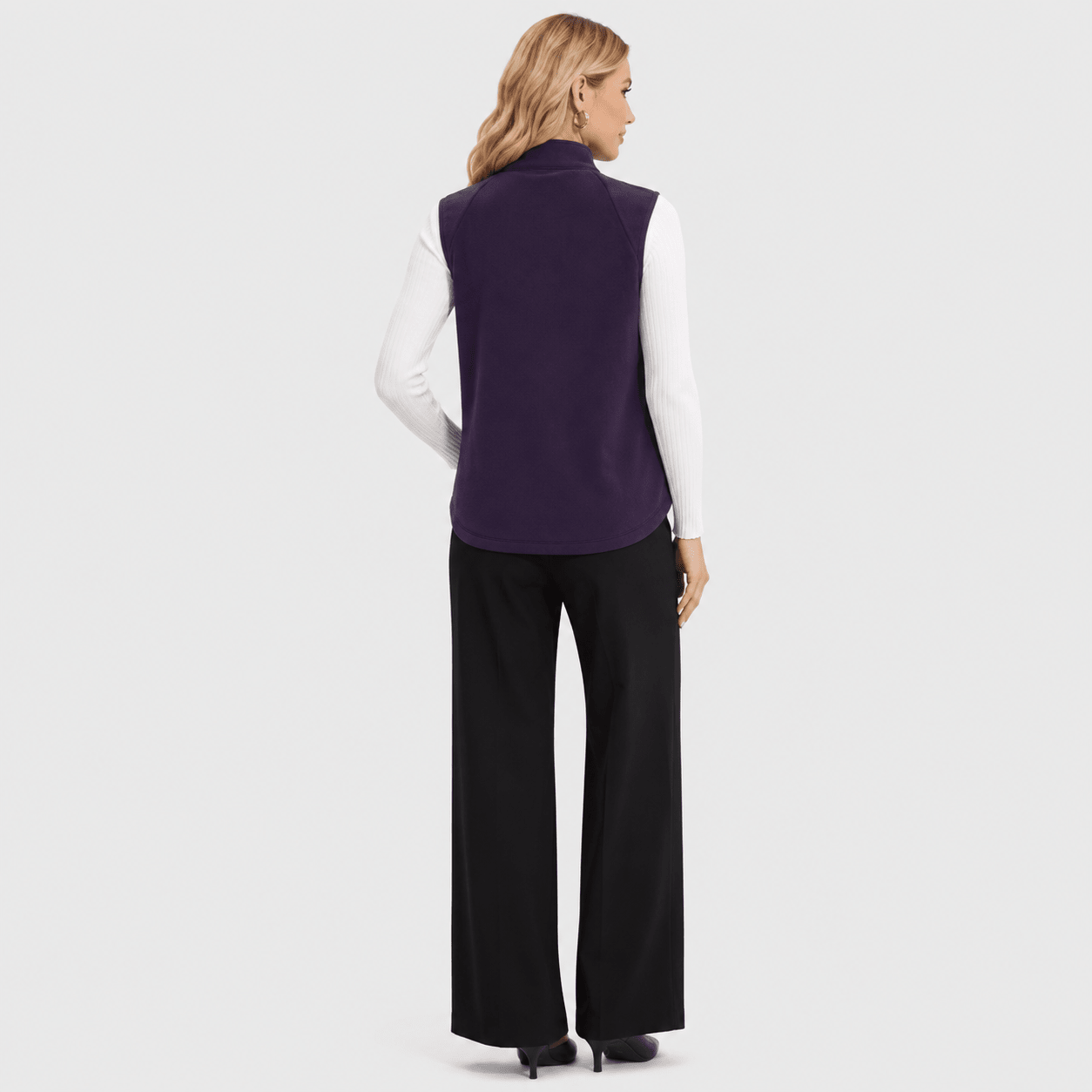 Deep Purple MAGCOMSEN Women's Fleece Vest Sleeveless Lightweight Warmth Jackets in #Color_Deep Purple
