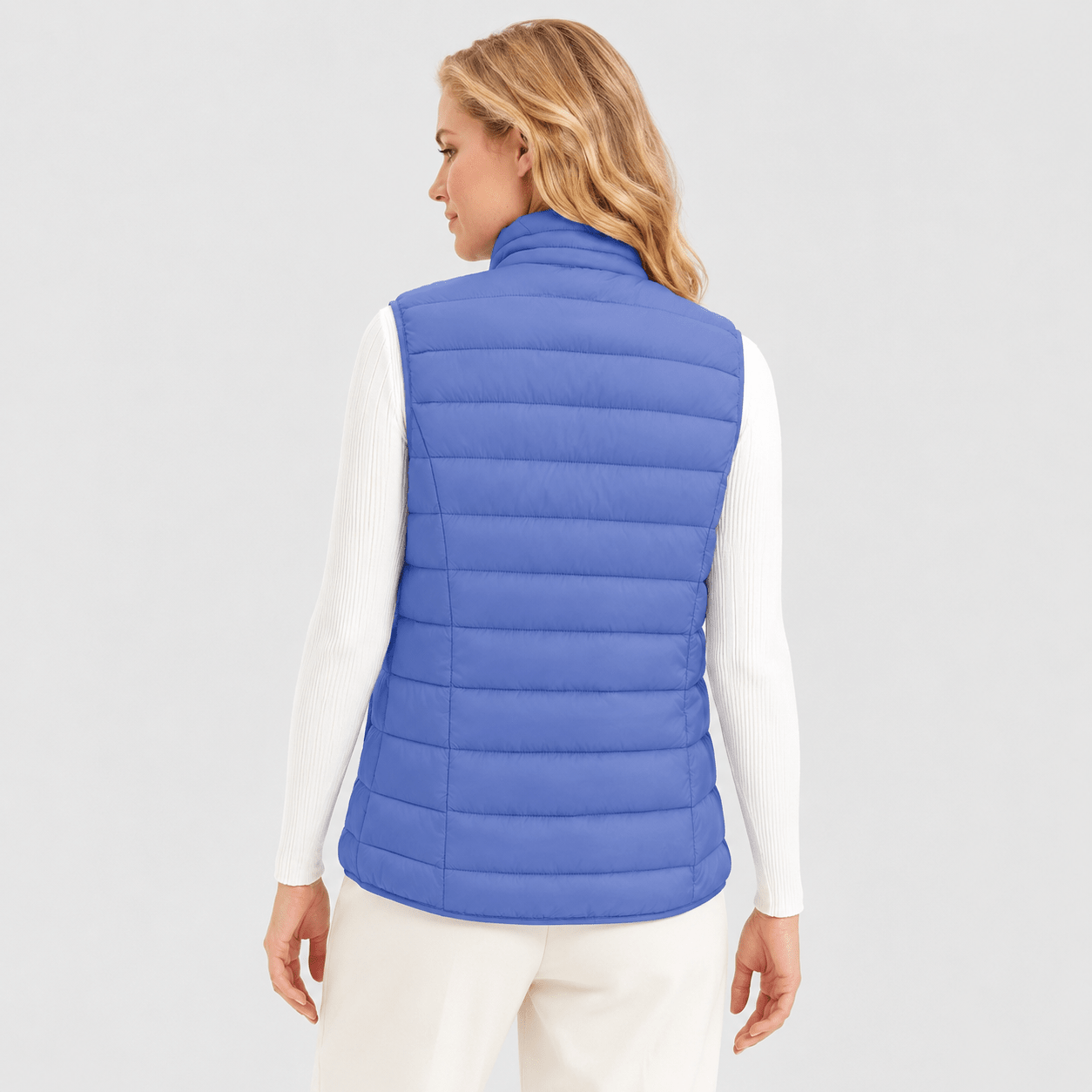Light Blue MAGCOMSEN Women's Lightweight Puffer Vest with 4 Pockets & Stand Collar in #Color_Light Blue
